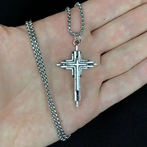 Jewelry Abstract Cross Punk Necklace Chain Size ONE SIZE - 1 Thumbnail
