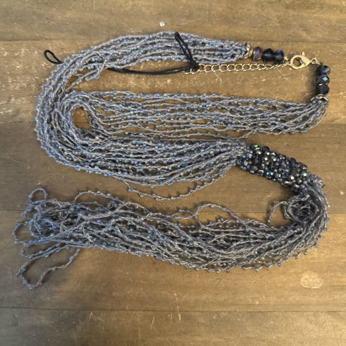 Other Gray multi strand woven seed bead tassel necklace Size ONE SIZE - 2 Thumbnail