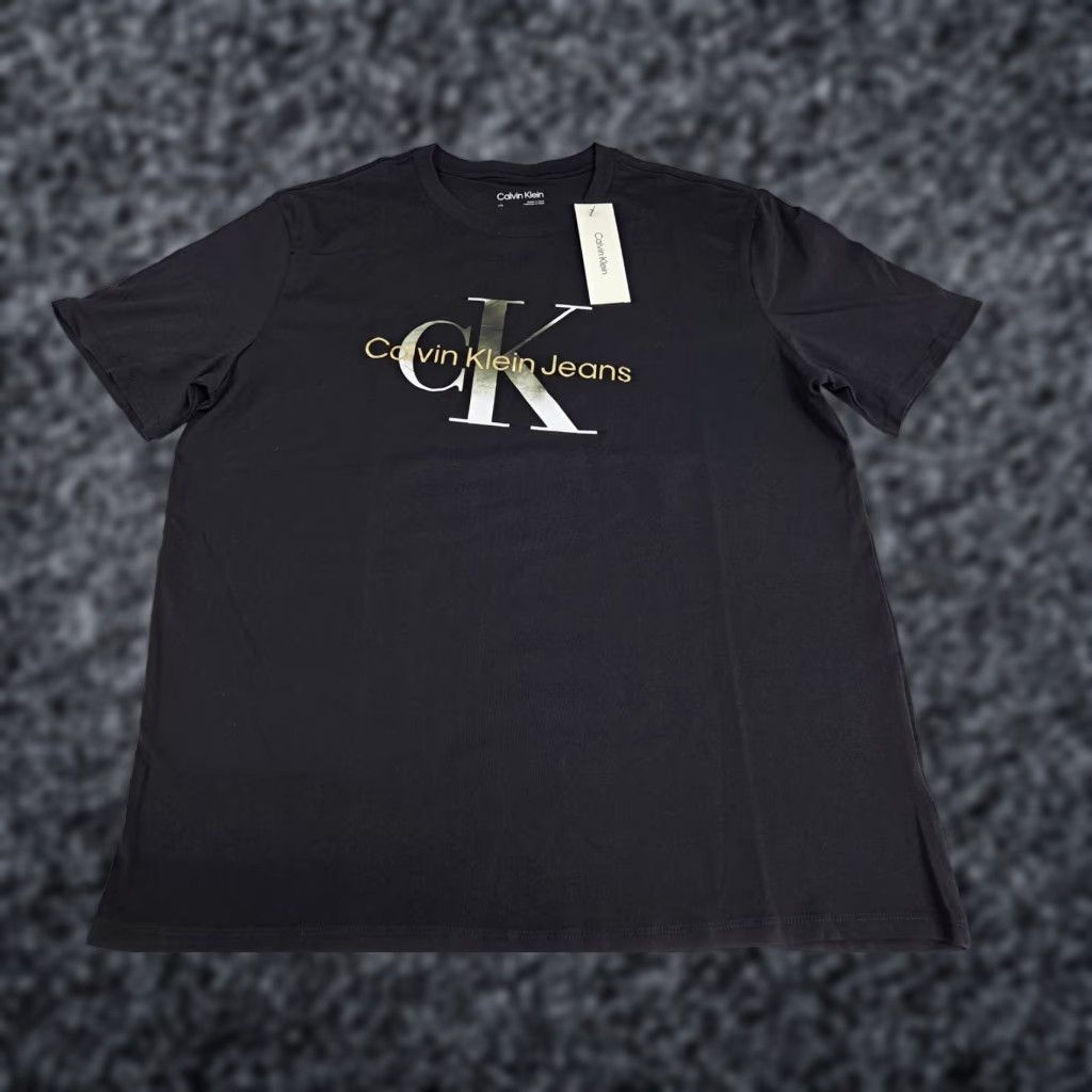 Calvin Klein Calvin Klein Jeans T-Shirt Mens L Black CK Monogram Logo Crew Neck Short Sleeve 100% Cotton"} Size US L / EU 52-54 / 3 - 1 Thumbnail