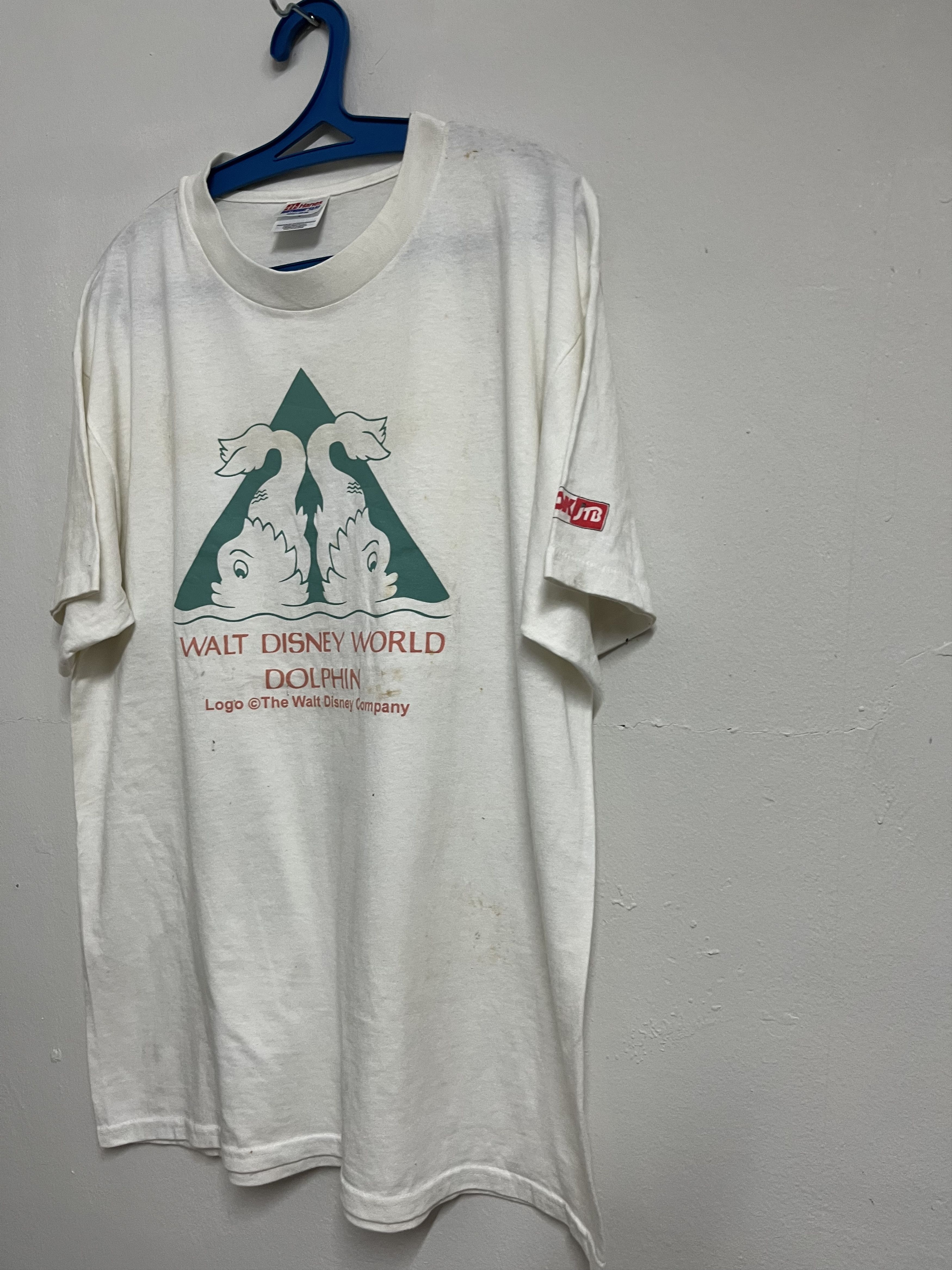 Disney 💥90s WALT DISNEY WORLD DOLPHIN Single Stitched Polycotton Size US L / EU 52-54 / 3 - 3 Thumbnail