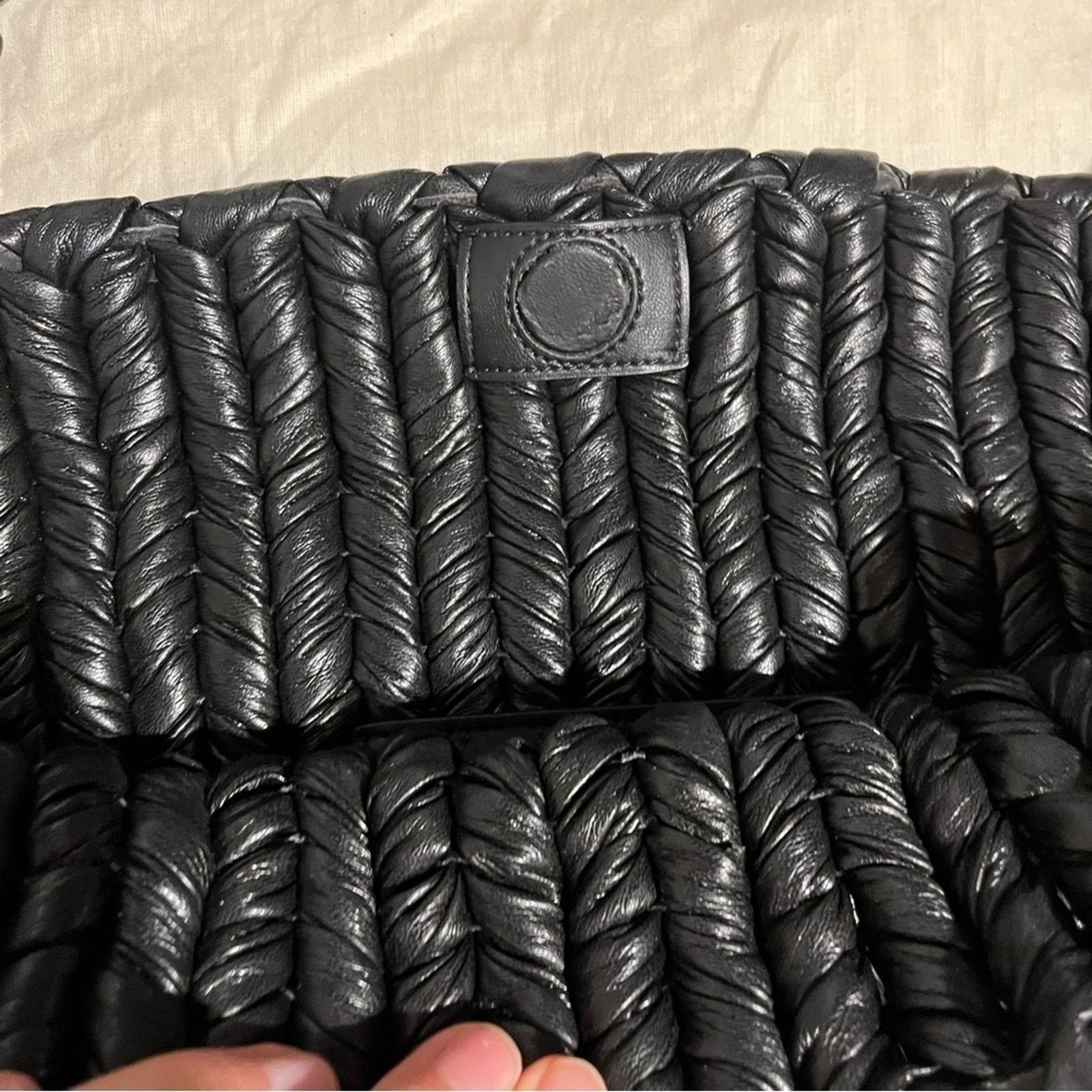Nanushka Nanushka Off Black The Busket Faux Leather Shoulder Purse Size ONE SIZE - 4 Thumbnail