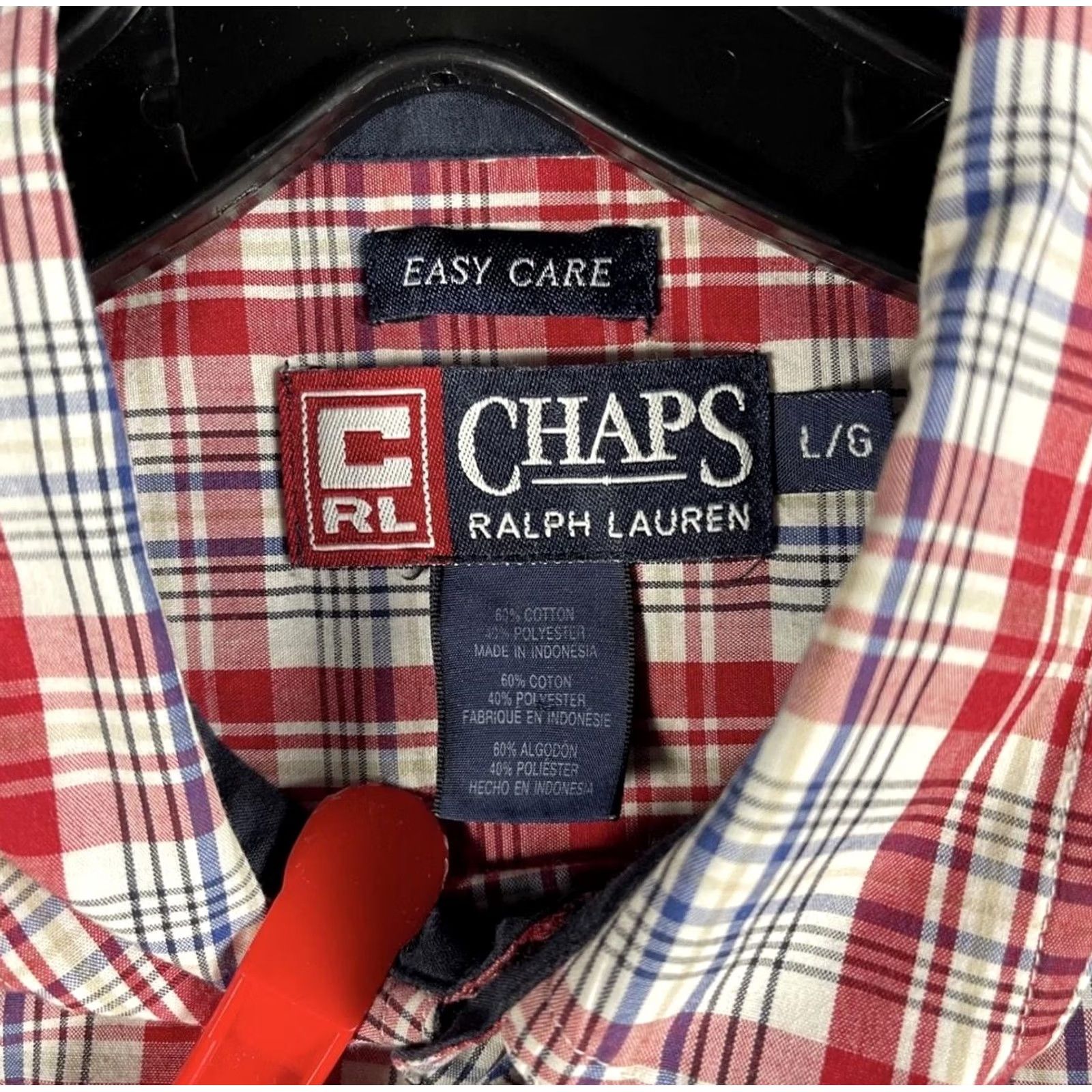 Ralph Lauren VTG Chaps Ralph Lauren Mens Large Red Plaid Button-Up Casual Shirt Size US L / EU 52-54 / 3 - 4 Thumbnail