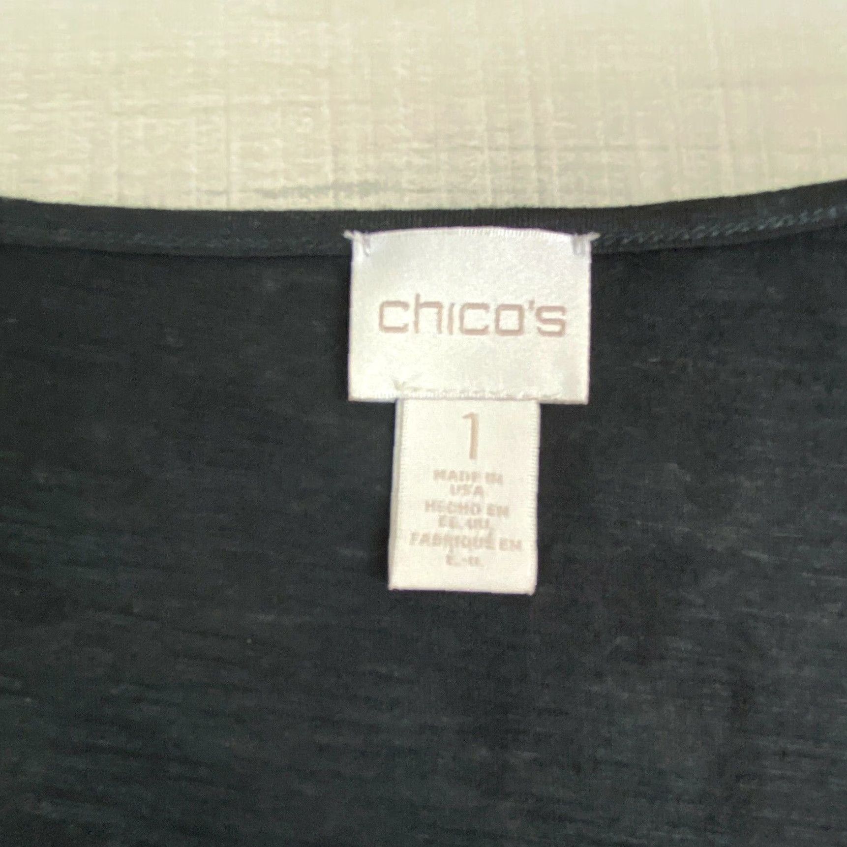 Vintage Chico's Women's Small Black Snakeskin Print 3/4 Sleeve Animal Print T-Shirt Size S / US 4 / IT 40 - 3 Thumbnail