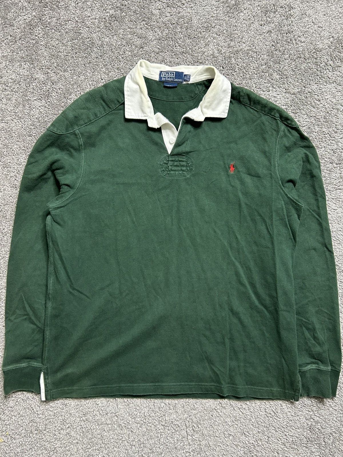 Vintage 80s Polo Ralph Lauren Rugby Long Sleeve Quilt Padded