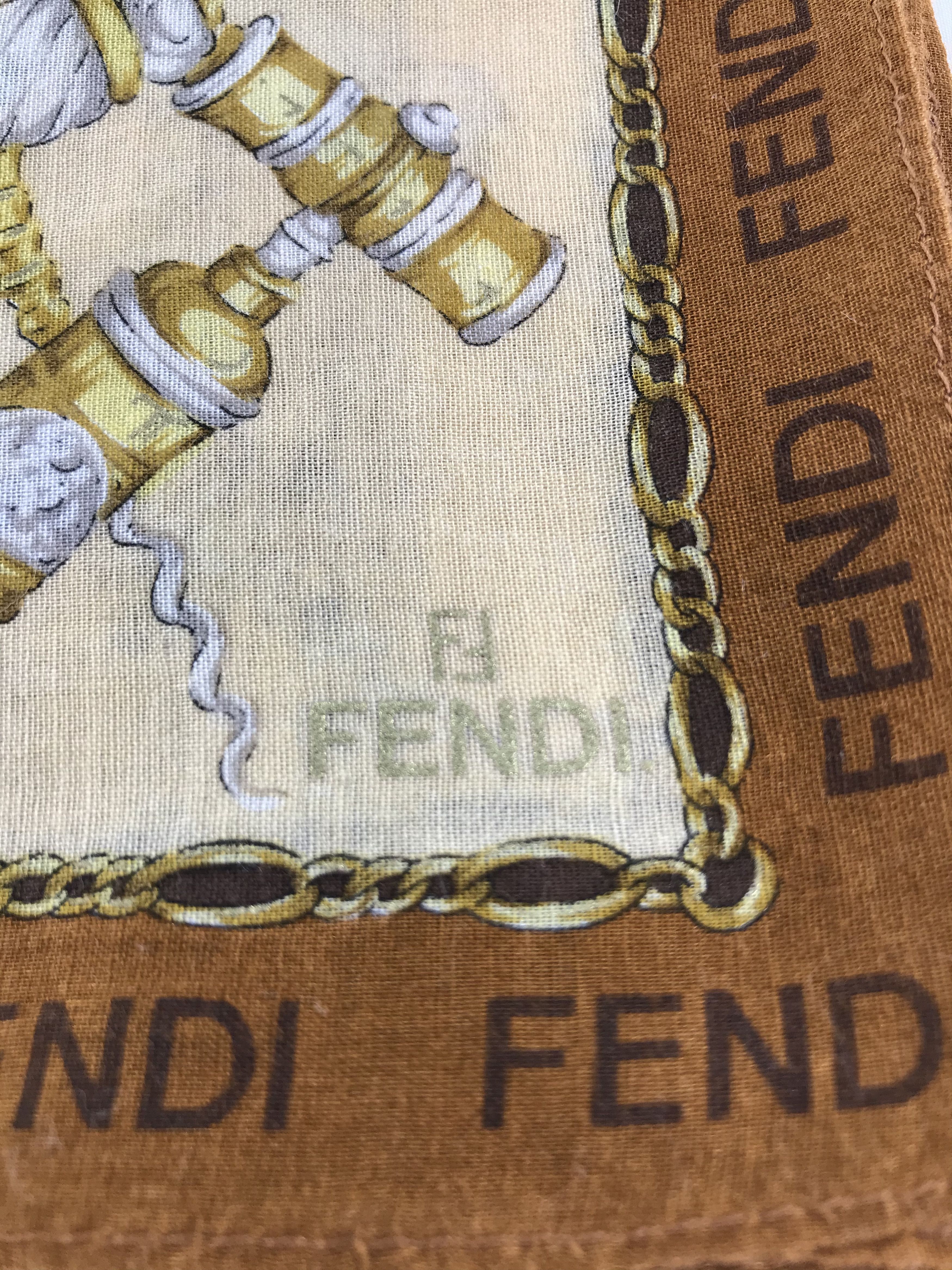 Vintage FeNdI Corkscrew Handkerchief Neckerchief Bandana H01 Size ONE SIZE - 5 Thumbnail