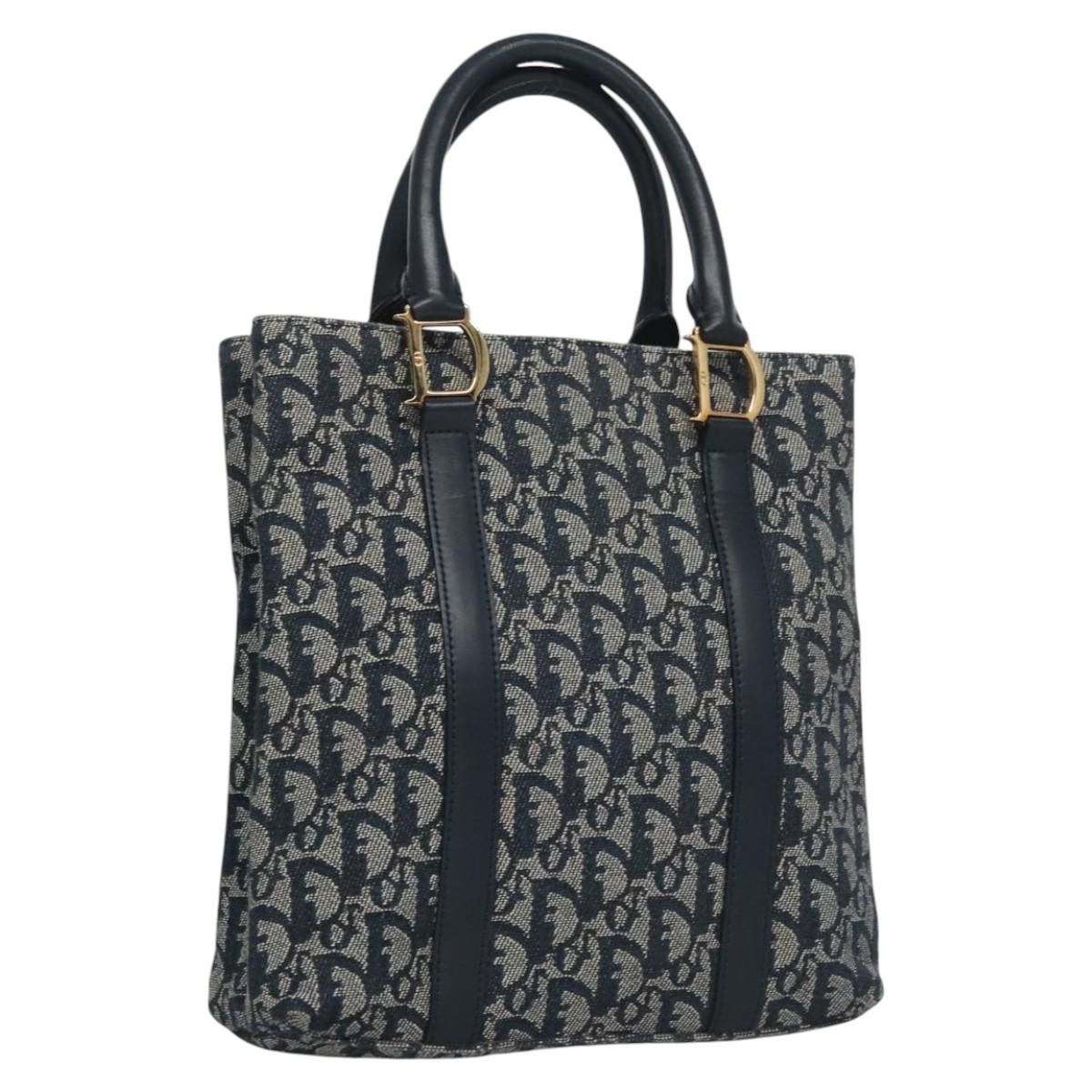 Dior Trotter Navy Canvas Tote Bag (Pre-Owned) Size ONE SIZE - 1 Thumbnail