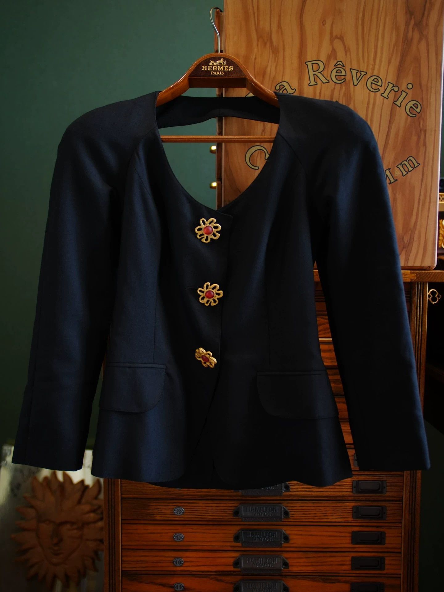 Other Lolita Lempicka French Black Wool Open Back Blazer 38 Size XS / US 0-2 / IT 36-38 - 9 Thumbnail