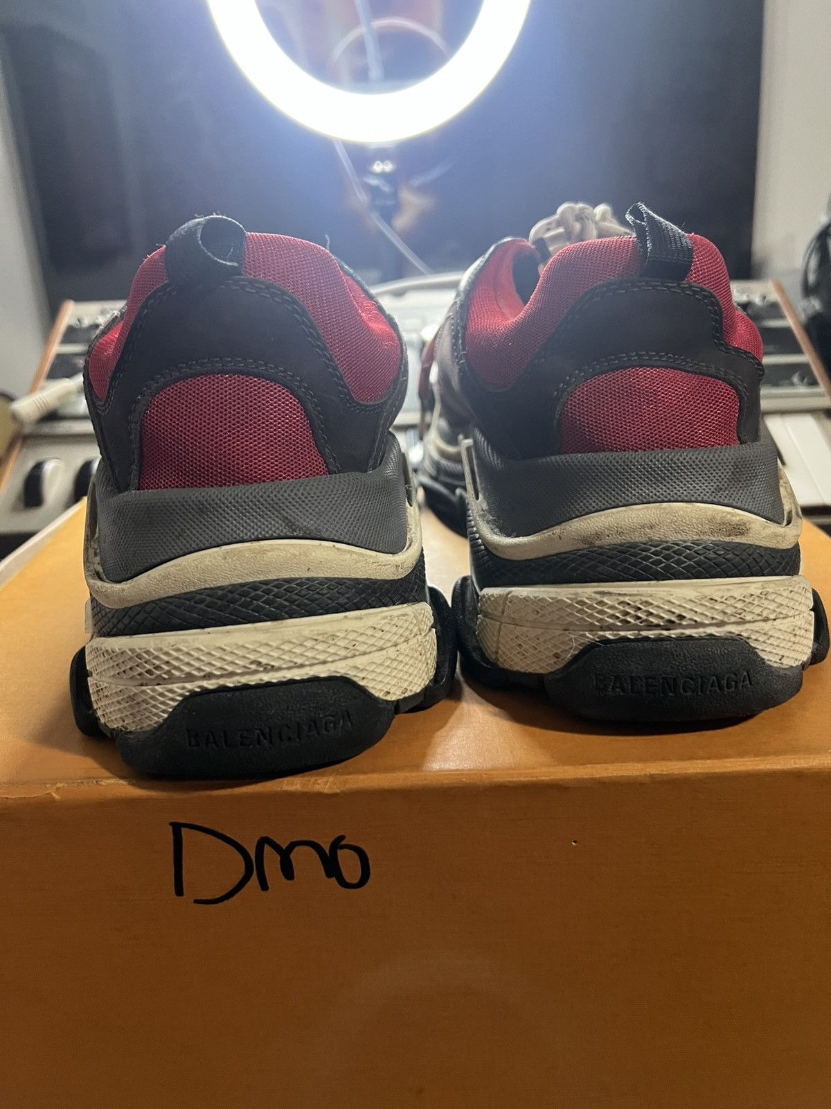 Balenciaga Balenciaga Triple S Black/Red – Size 45 (US 12) Size US 12 / EU 45 - 1 Thumbnail