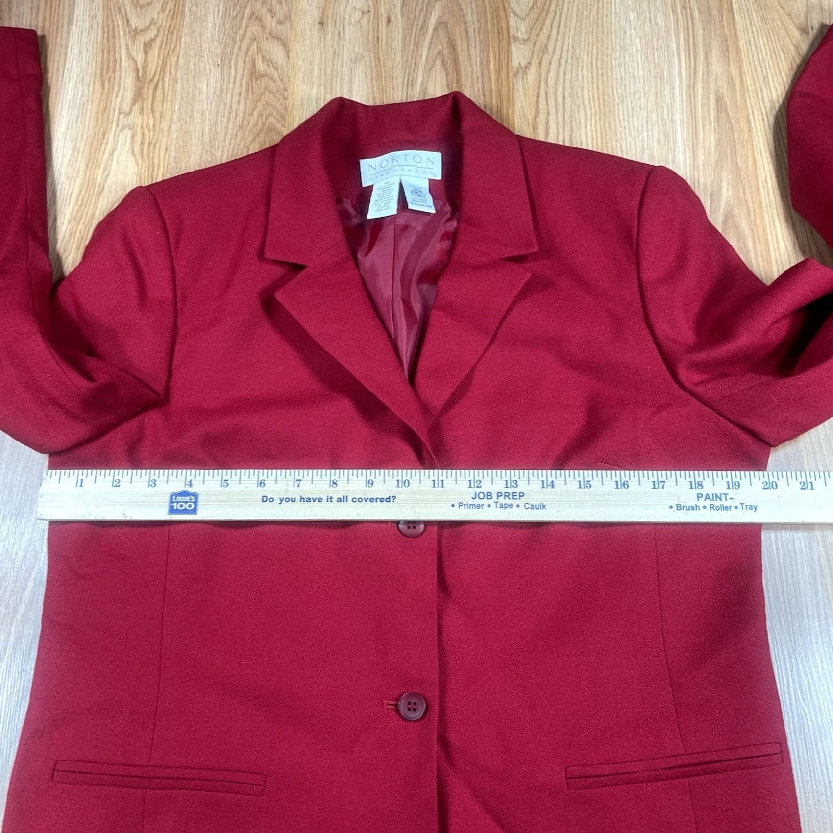 Vintage Norton McNaughton 100% Wool 2 Button Coat Blazer Jacket Womens Size 10 Red Size L / US 10 / IT 46 - 5 Thumbnail