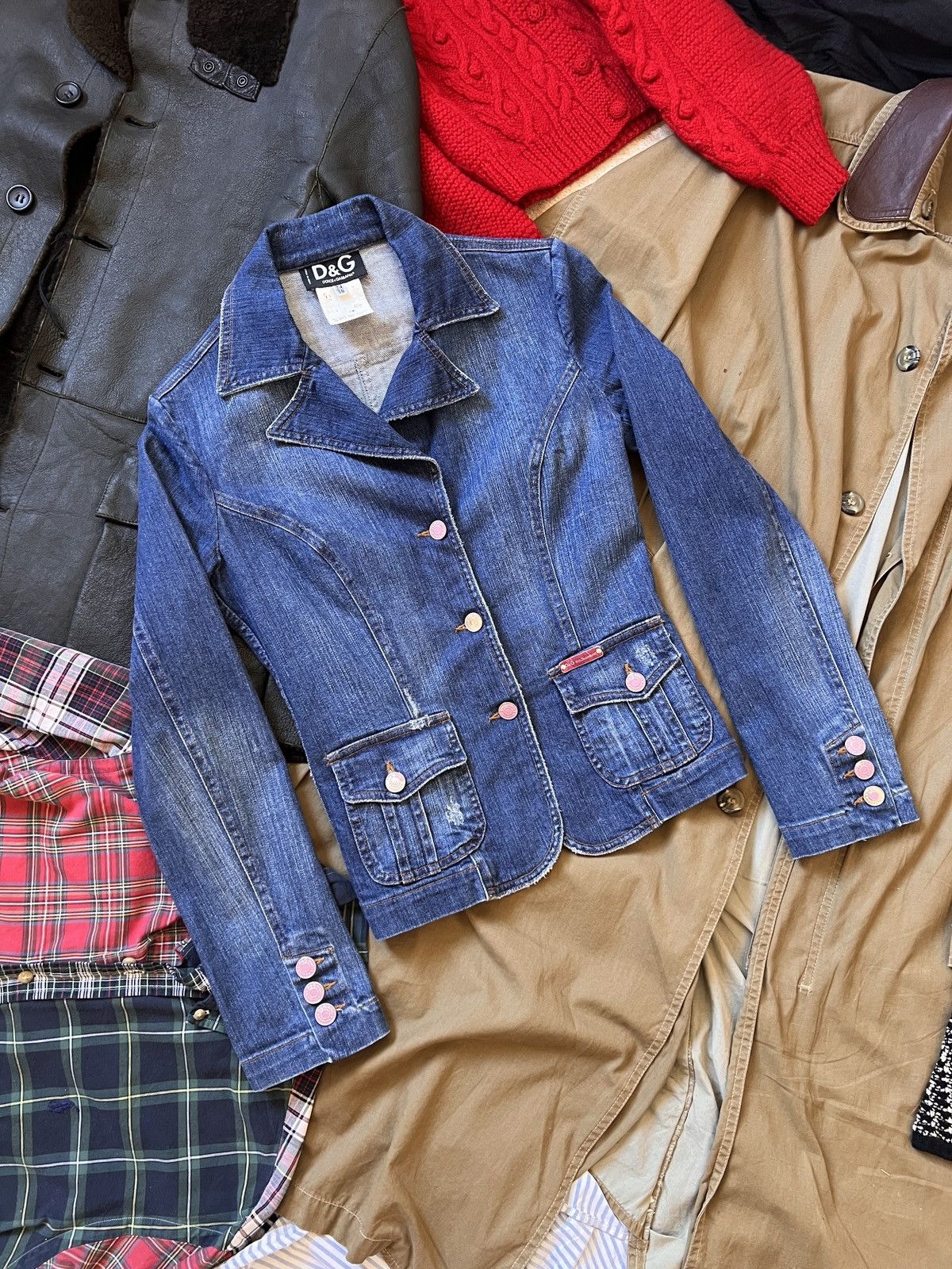 Dolce & Gabbana Dolce&Gabbana Vintage Denim Blazer Jacket Avant-Garde Size XS / US 0-2 / IT 36-38 - 3 Thumbnail