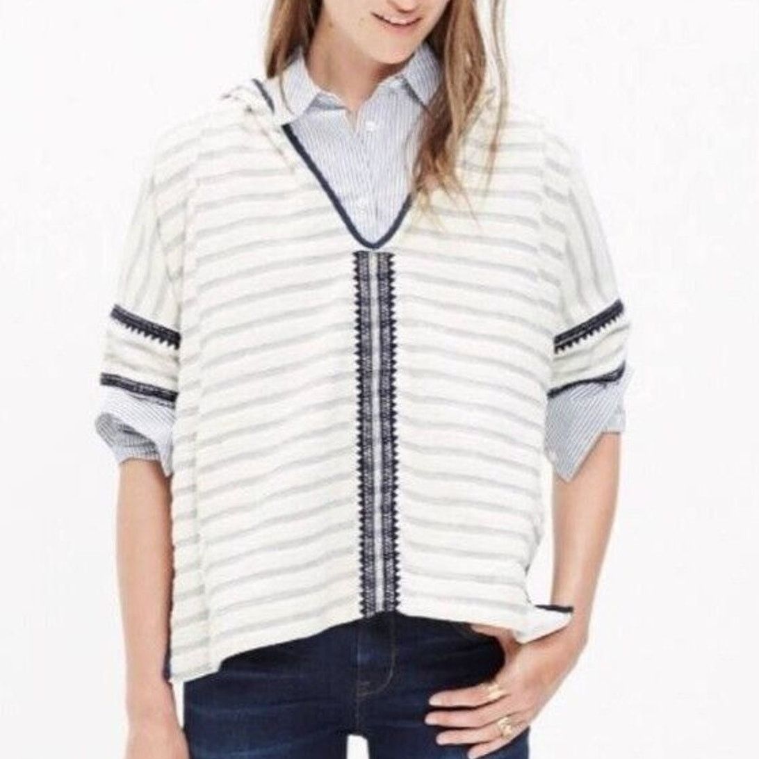 Madewell Madewell Womens Elise Embroidered Sailor Hoodie XS/S Coastal Size S / US 4 / IT 40 - 1 Thumbnail
