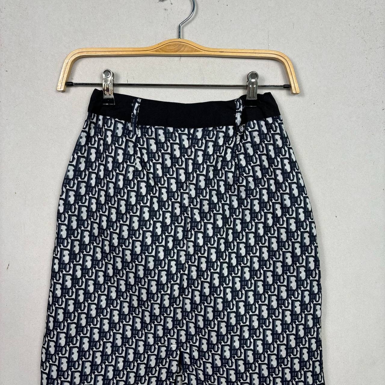 Christian Dior Monsieur Dior SS02 Oblique Monogram Skirt Blue Trotter John Galliano Size 25" / US 0 / IT 36 - 4 Thumbnail