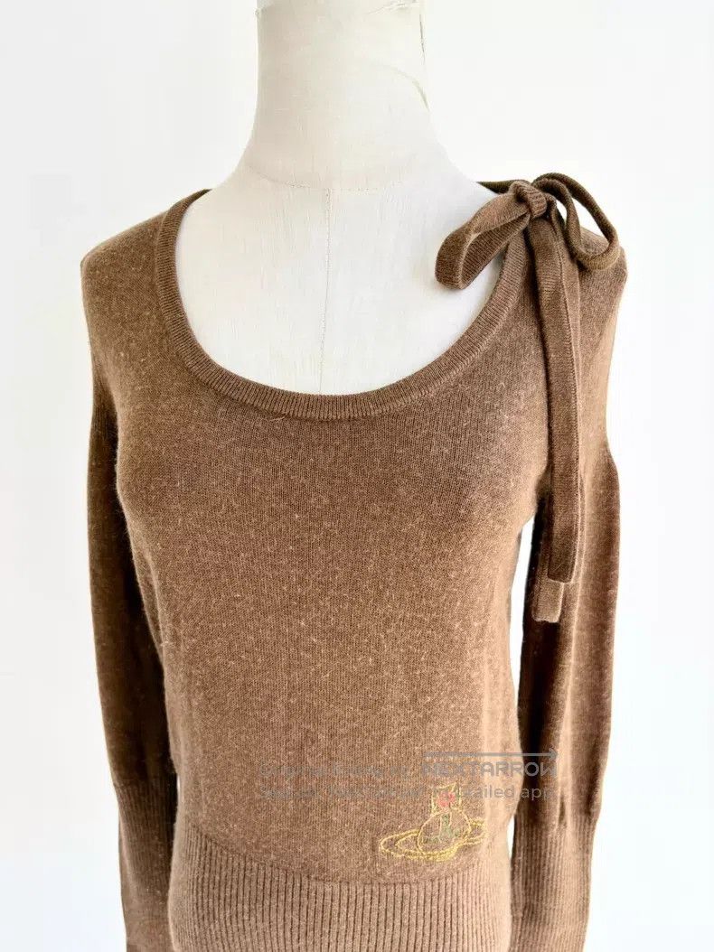 Vivienne Westwood Vivienne Westwood Brown Saturn Bow-Tie Knit Sweater Size M / US 6-8 / IT 42-44 - 3 Thumbnail