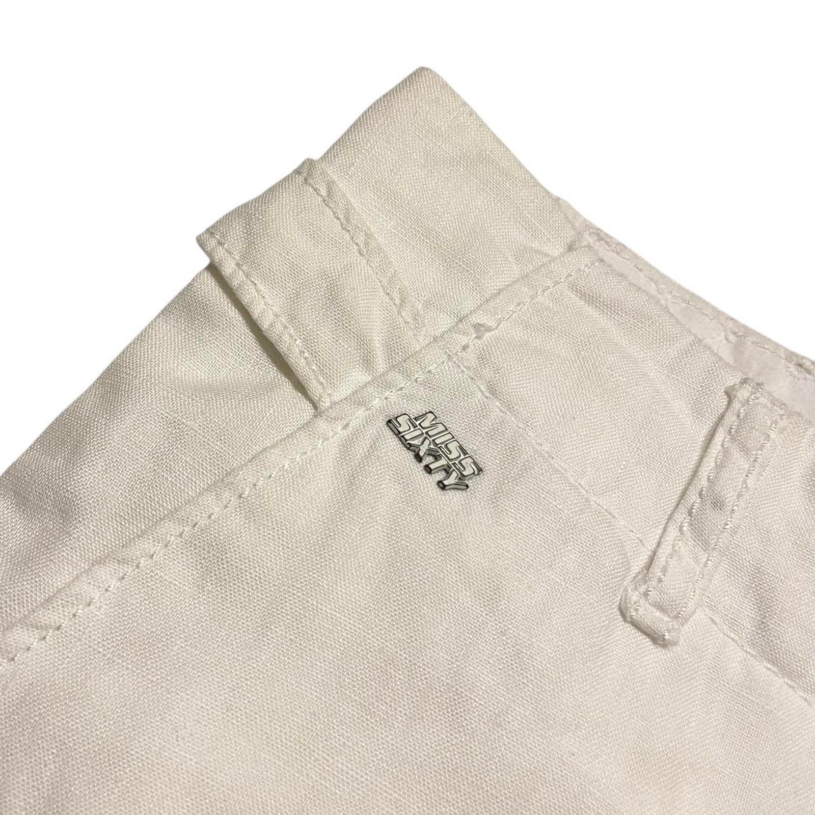Miss Sixty VTG Y2K Miss Sixty 100% linen boho festival flared trousers Size 24" / US 00 / IT 34 - 5 Thumbnail