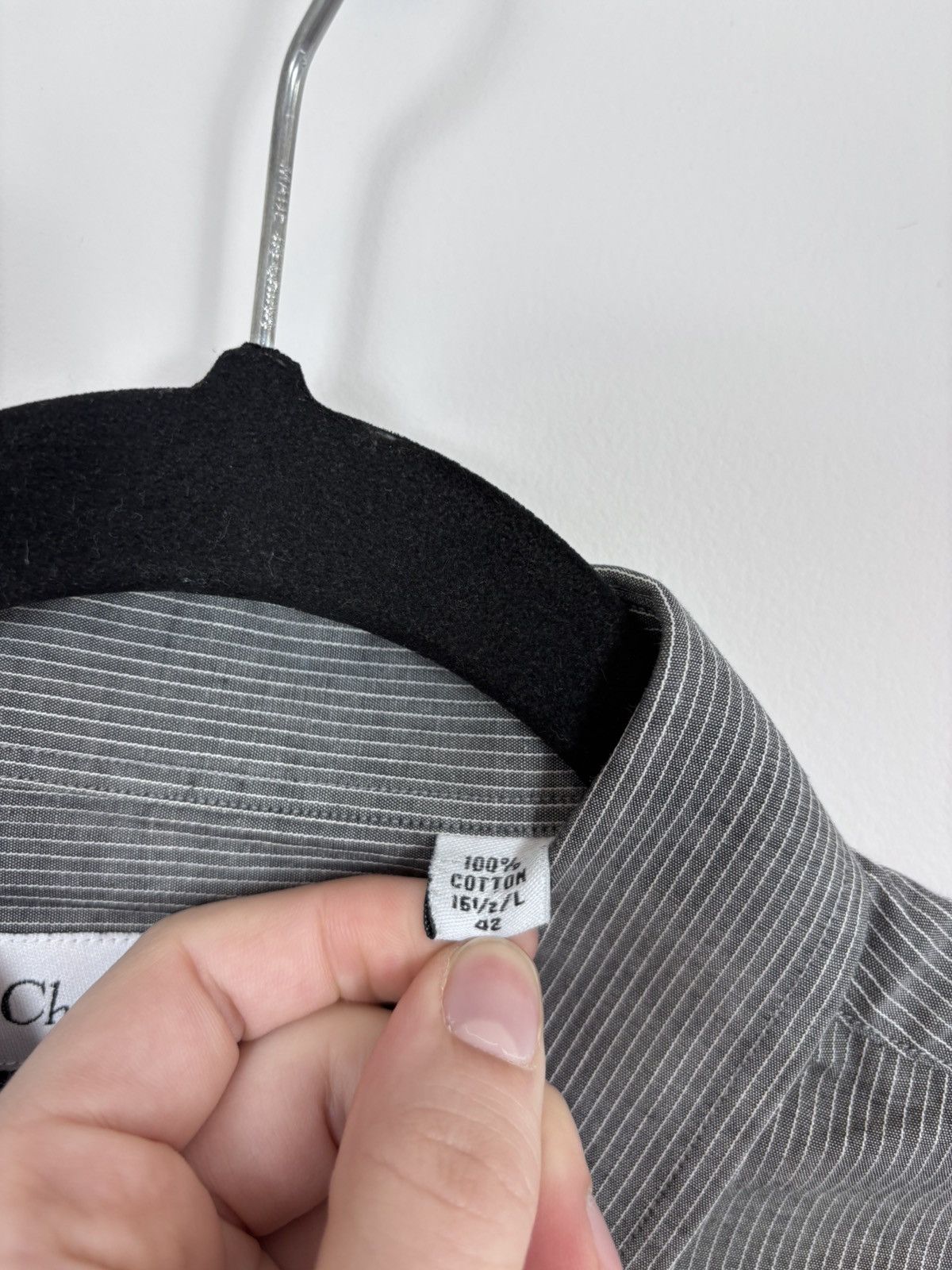 Christian Dior Monsieur Vintage Christian Dior Men’s Grey Striped Button Up Shirt Size US L / EU 52-54 / 3 - 15 Thumbnail