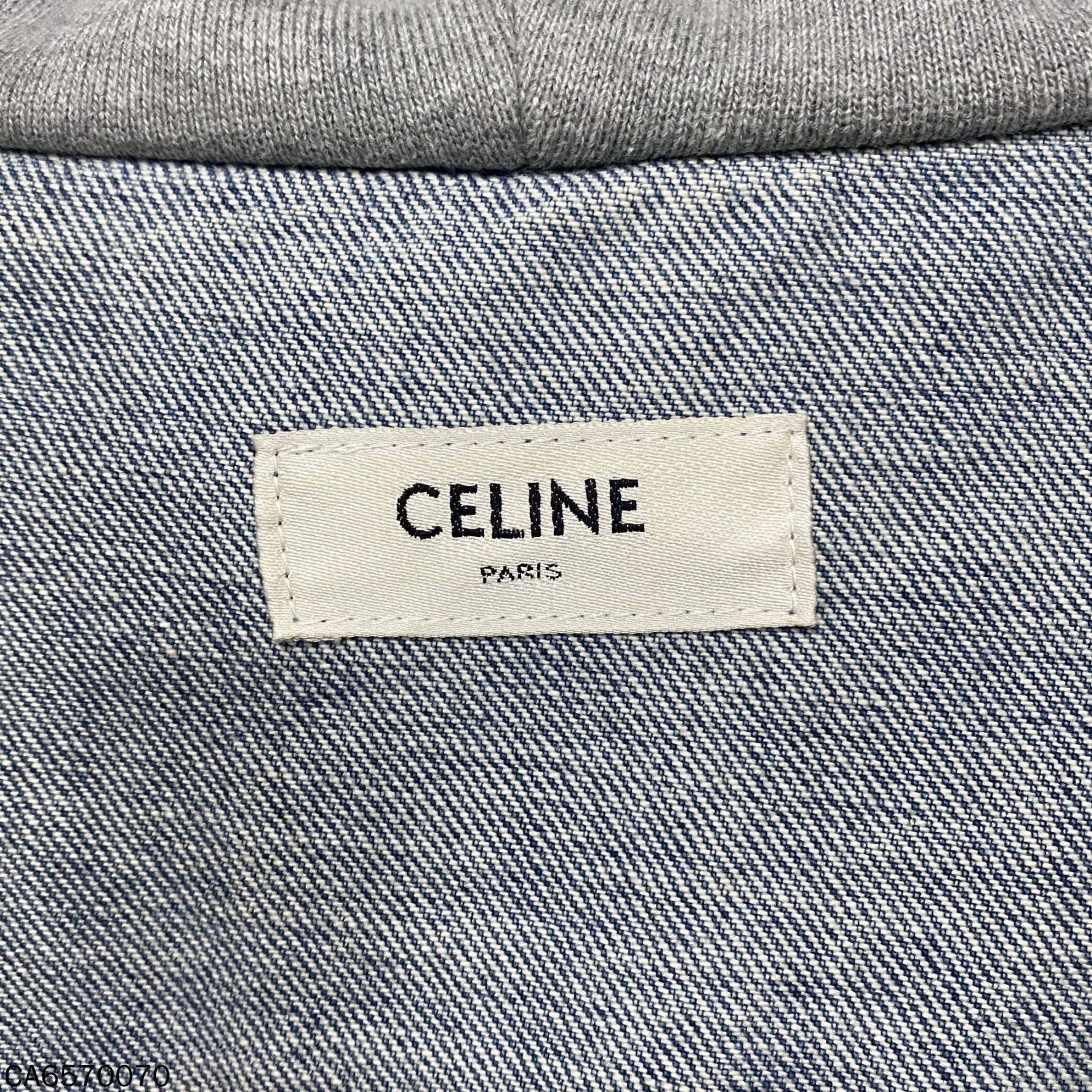 Celine Celine hooded logo denim jacket XS 99 new Size XS / US 0-2 / IT 36-38 - 4 Thumbnail
