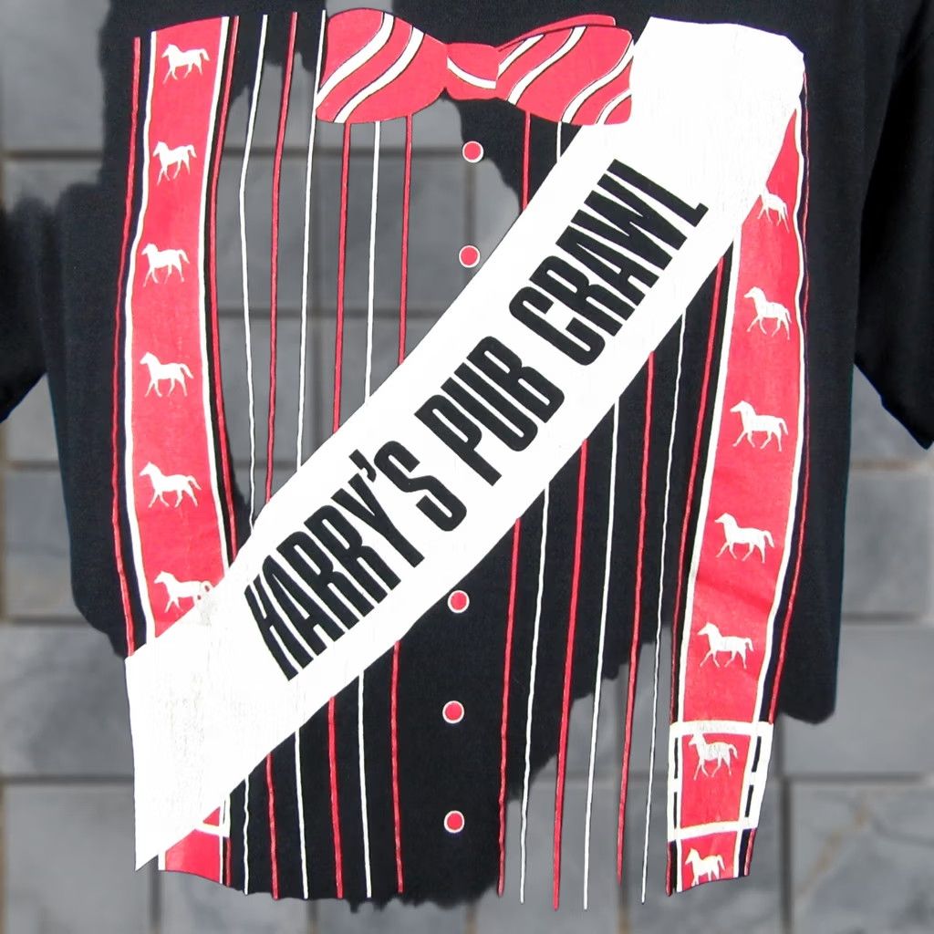 Vintage VINTAGE HARRY'S PUB CRAWL T-Shirt M/L bar beer thin 80s SARATOGA SPRINGS NEW YORK Mens Size US M / EU 48-50 / 2 - 1 Thumbnail