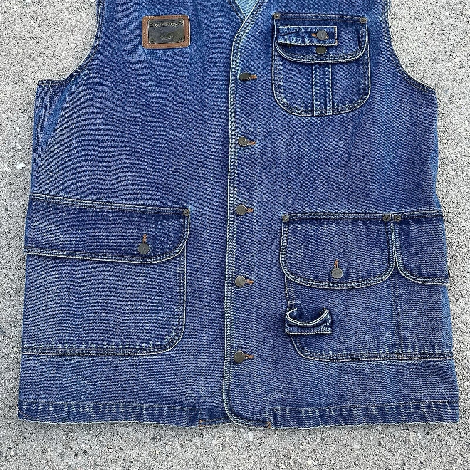 Karl Kani × Vintage Vintage 90s Karl Kani Jeans Utility Cargo Denim Vest Size XL Size US XL / EU 56 / 4 - 3 Thumbnail