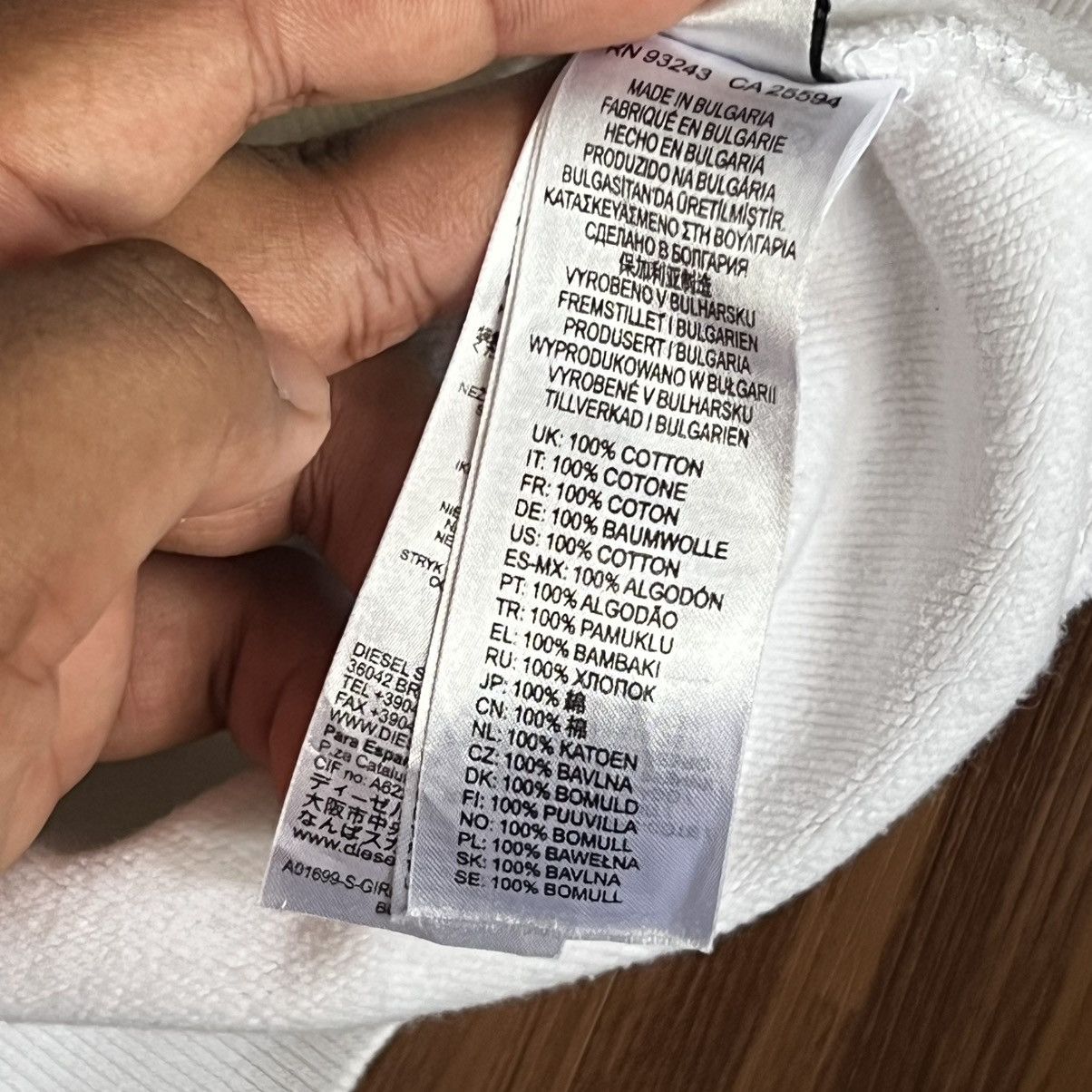 Diesel “DIESEL” WHITE HOODIE Size US L / EU 52-54 / 3 - 9 Thumbnail