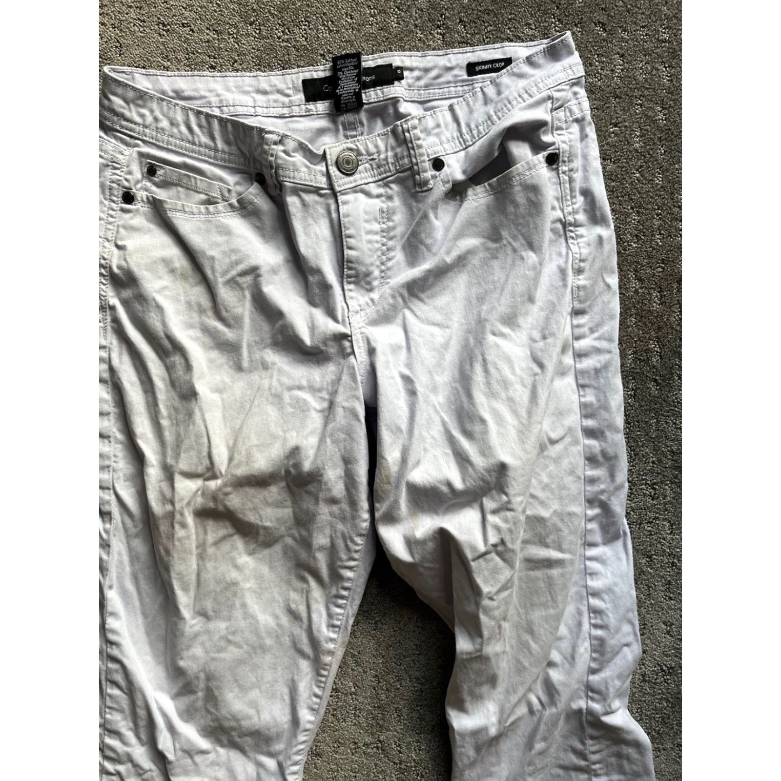 Calvin Klein Calvin Klein Jeans Women's 10 Light Gray Skinny Cropped Denim Pants Size 32" / US 10 / IT 46 - 2 Thumbnail