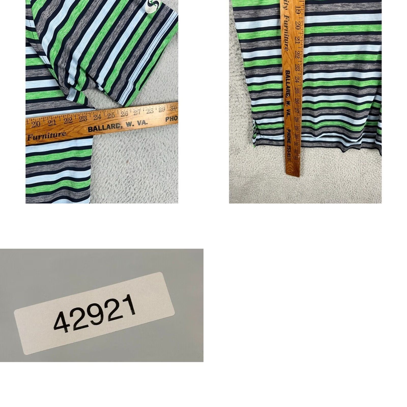 Footjoy FootJoy FJ Shirt Polo Men Large Green Multicolor Striped Short Sleeve Golf Rugby Logo Size US L / EU 52-54 / 3 - 8 Thumbnail