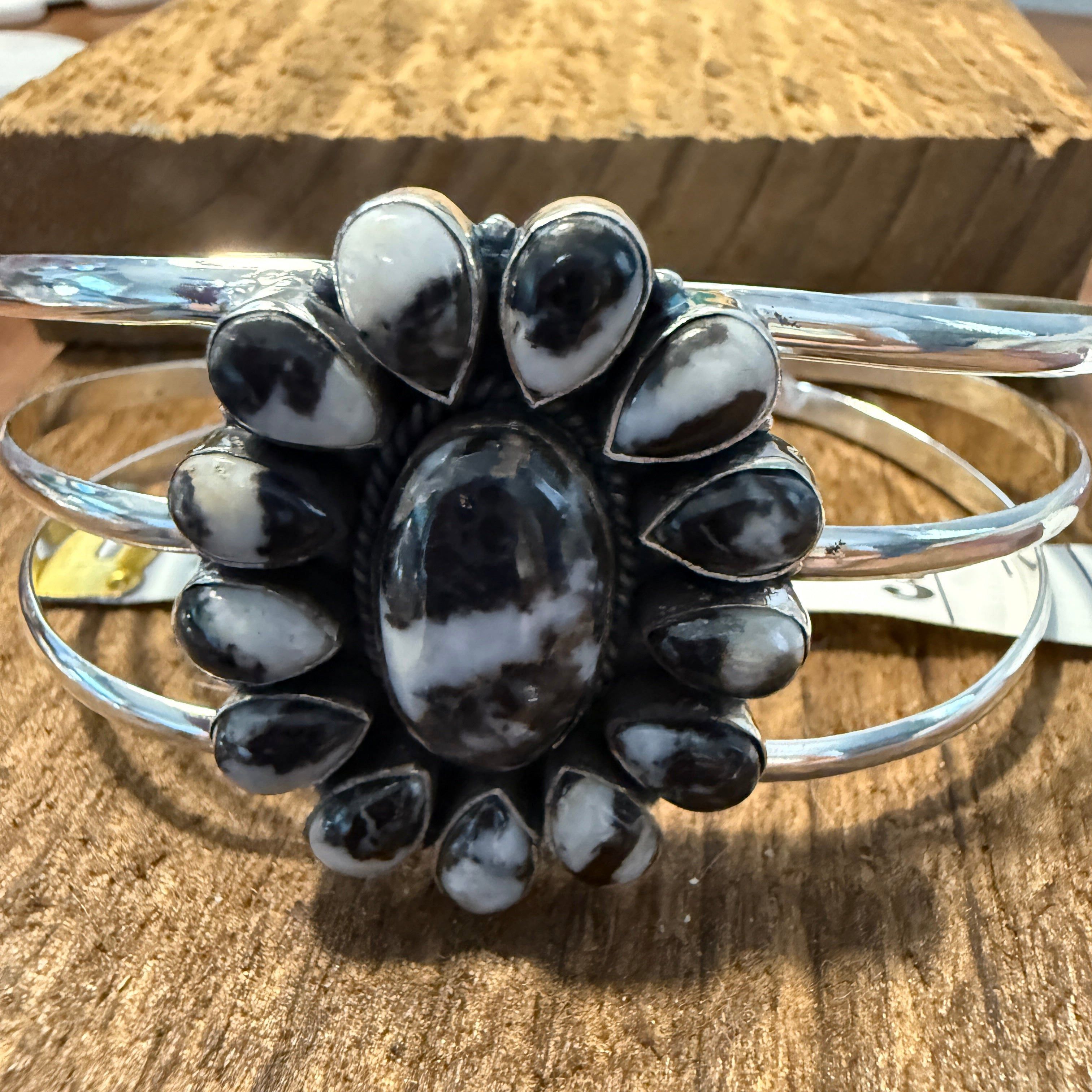 Other White Buffalo Dahlia Turquoise Adjustable Sterling Cuff Size ONE SIZE - 3 Thumbnail