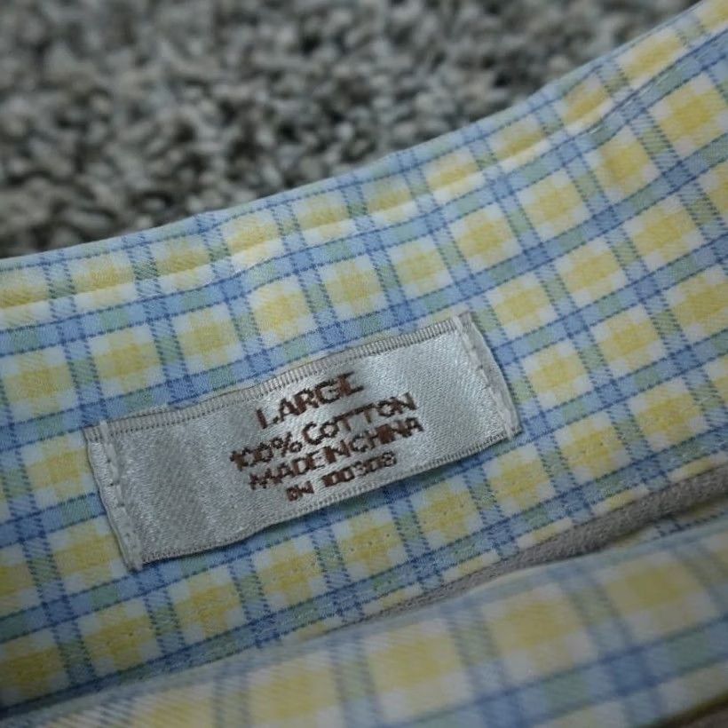 Peter Millar Peter Millar Shirt Mens L Blue Yellow Check Button Up Long Sleeve Golf Preppy Size US L / EU 52-54 / 3 - 5 Thumbnail