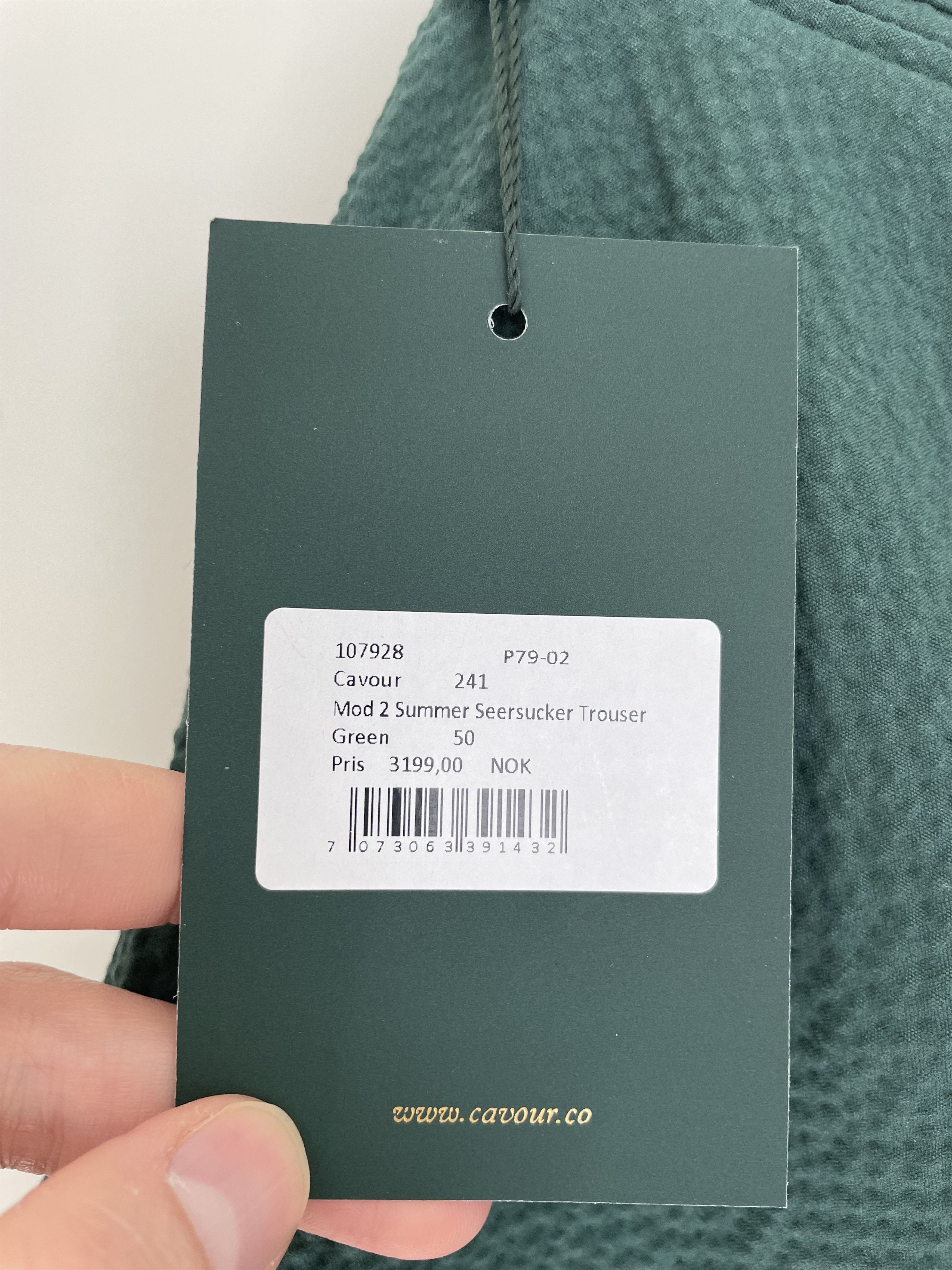 Other NWT Cavour green seersucker trousers, size w34\EU50 Size US 34 / EU 50 - 5 Thumbnail