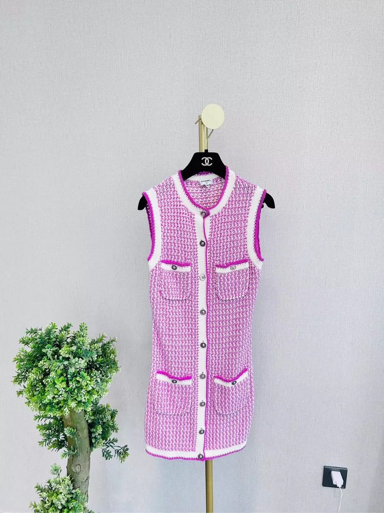 Chanel Chanel 22 pink sleeveless dresses Size XXS / US 00 / IT 34 - 1 Thumbnail