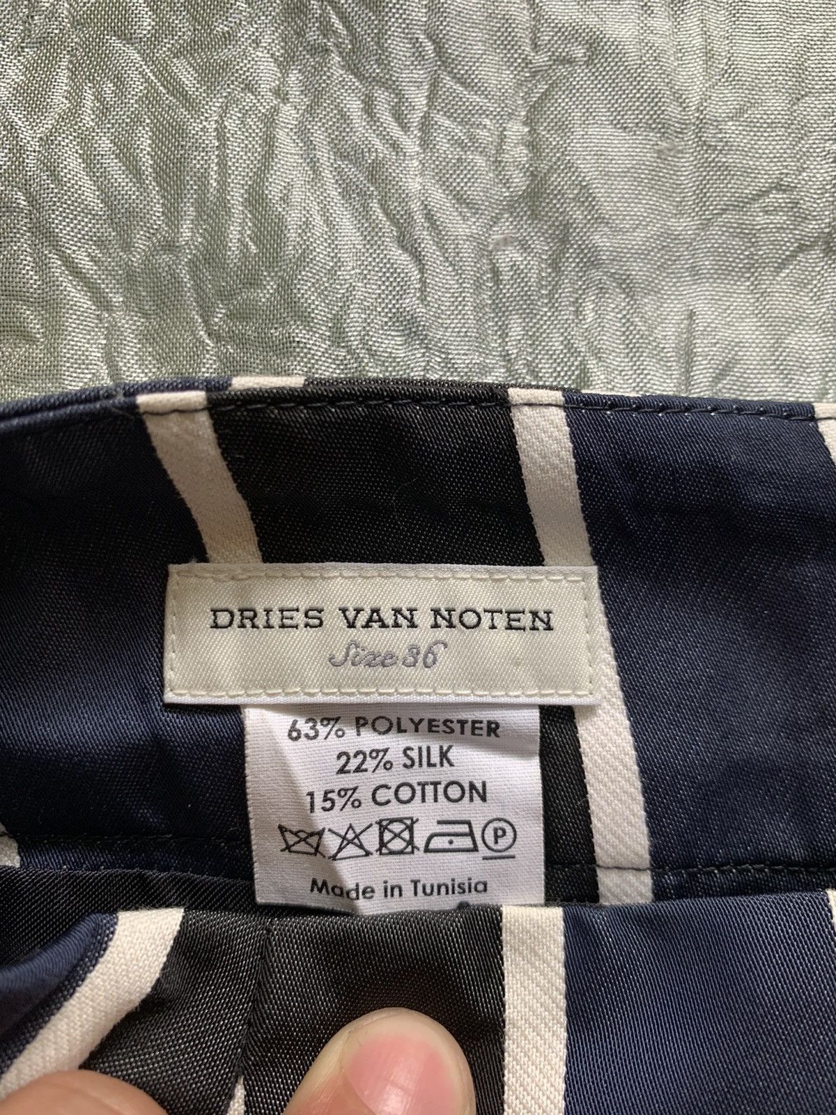 Dries Van Noten Dries Van noten Abstract Silk Striped Knee-Length Skirt Size 36" / US 14 / IT 50 - 4 Thumbnail