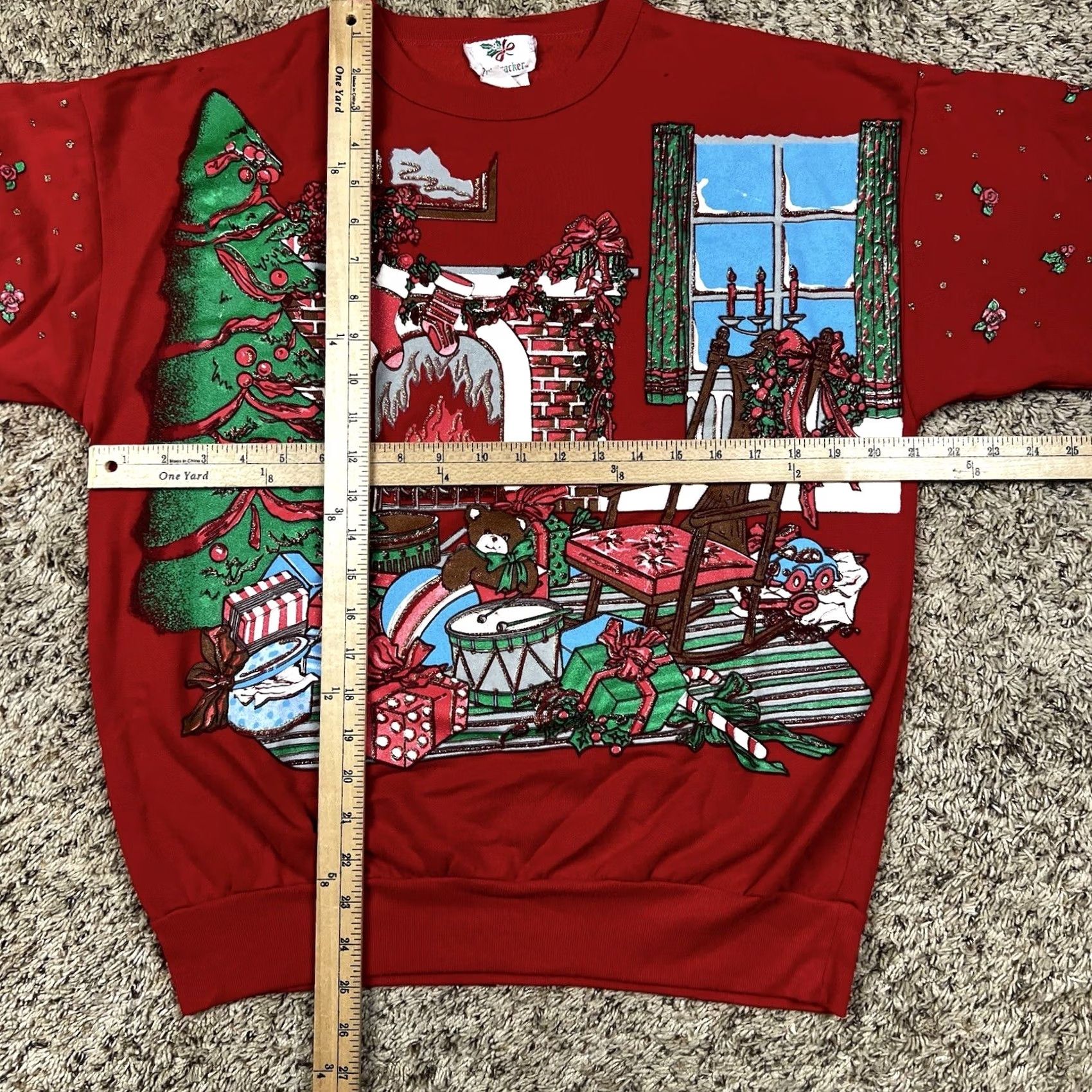 Vintage VINTAGE Nutcracker Sweatshirt Crewneck Red Christmas Puff Print Graphic 90s M Unisex Adults Size US M / EU 48-50 / 2 - 7 Thumbnail