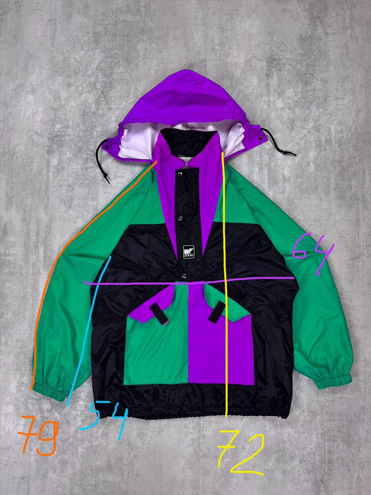 Other K WAY 2000 Jacket Vintage Multicolour Rain Anorak Half Zip Size US S / EU 44-46 / 1 - 8 Thumbnail
