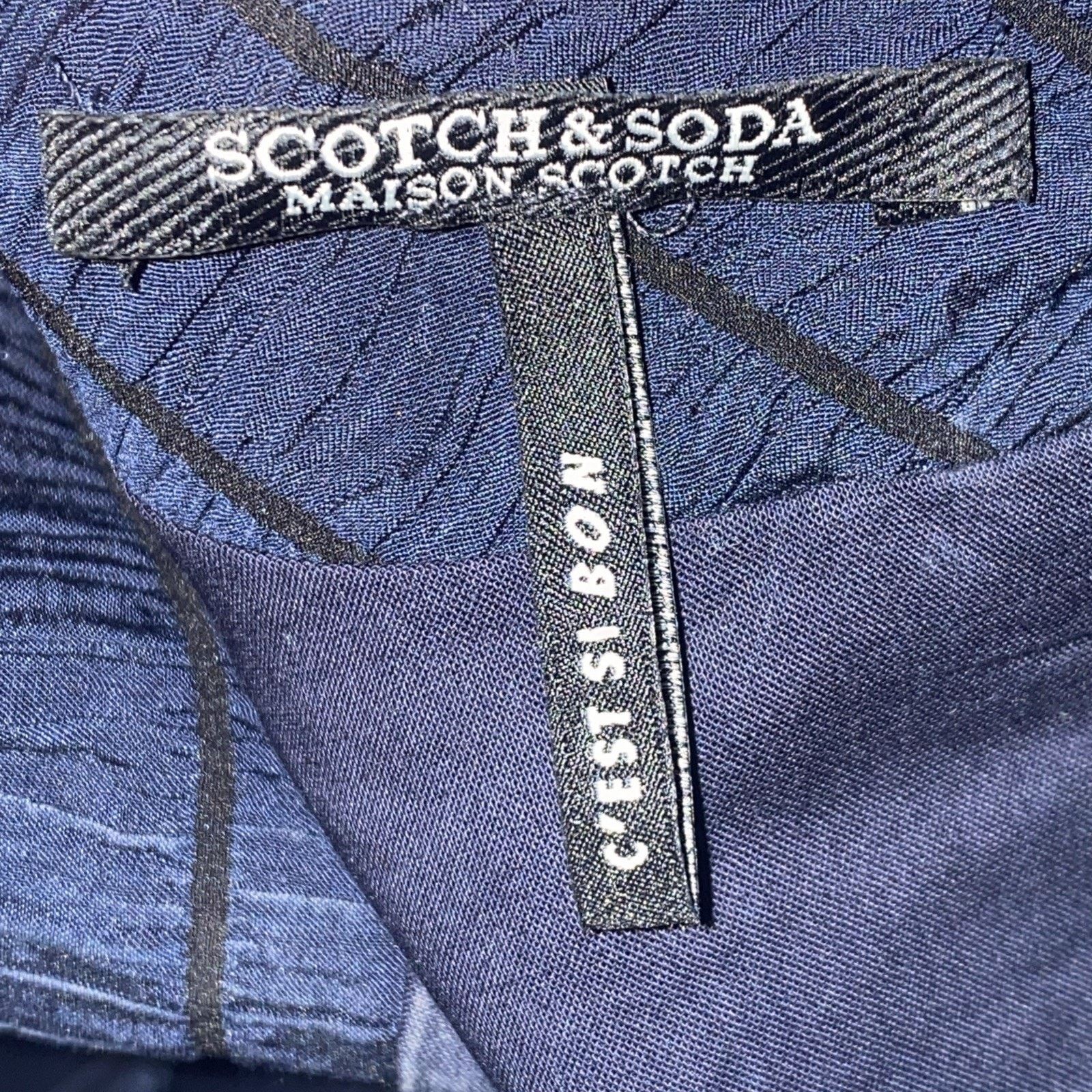 Scotch & Soda NWT Scotch & Soda Blue Black Striped Dress Size L Navy Size L / US 10 / IT 46 - 8 Thumbnail