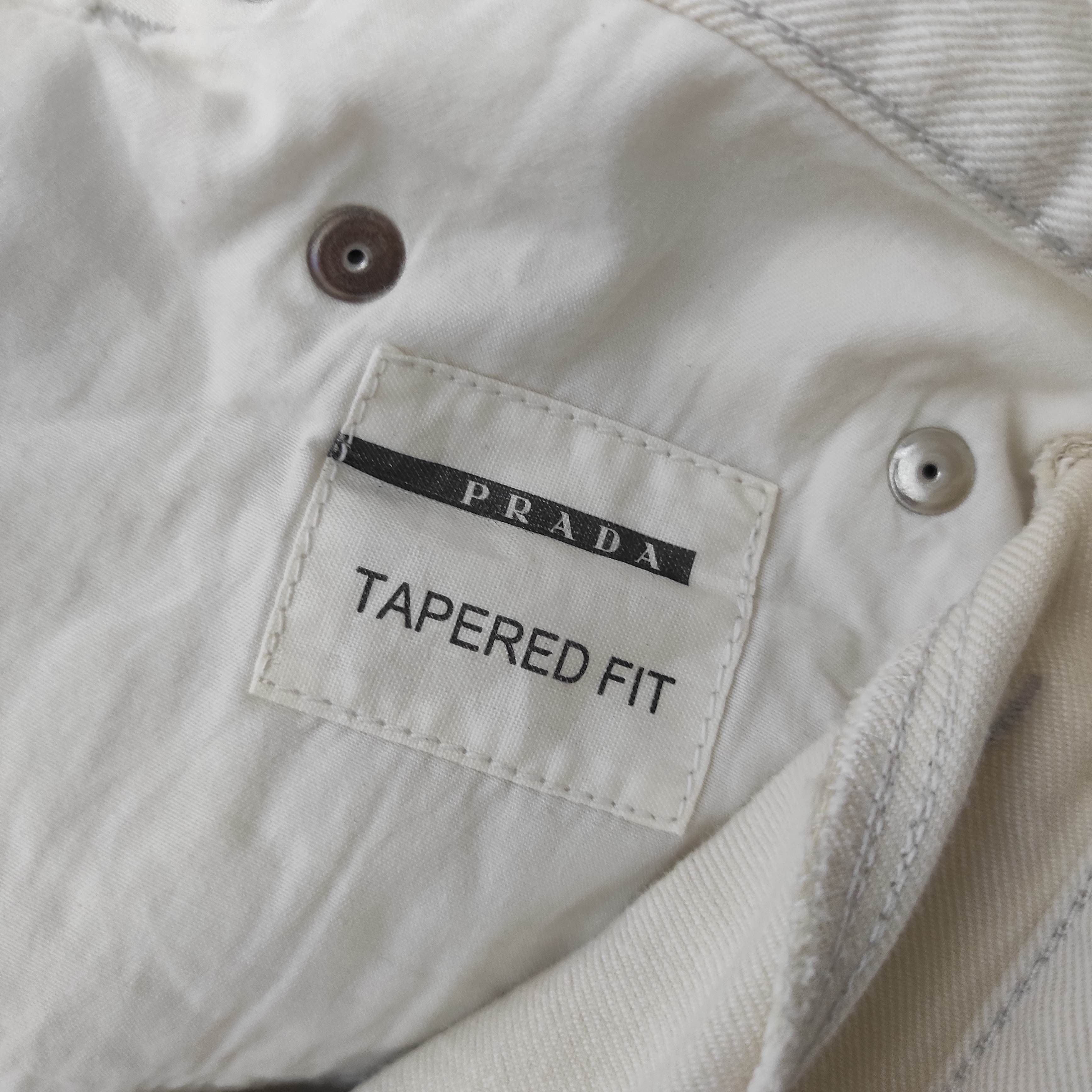 Prada Prada Logo White Denim Tapered Fit Jeans size 30 Size US 30 / EU 46 - 19 Thumbnail