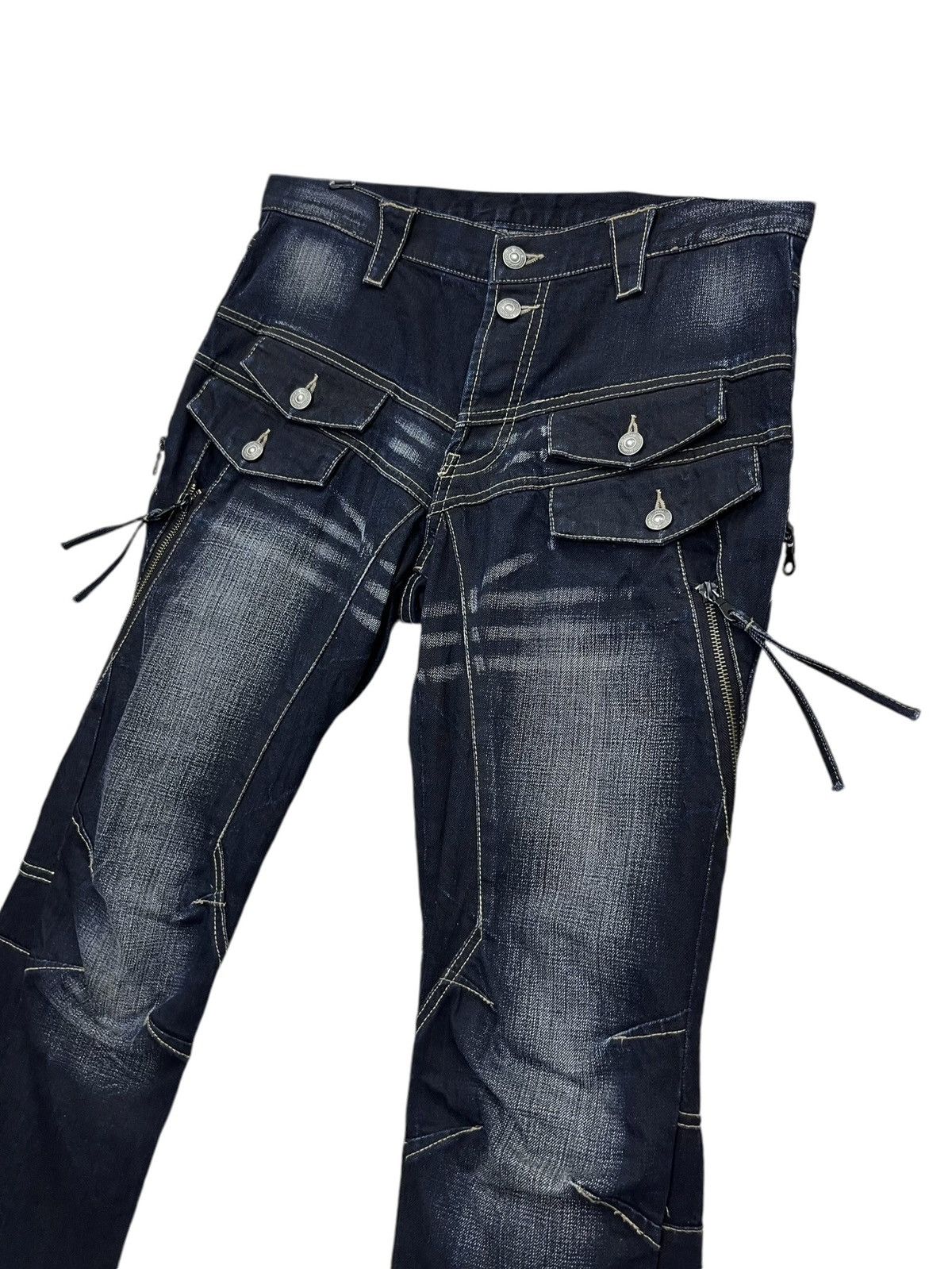 🔥FYE🔥PPFM Punk Bondage Multi-zipper Double Flap Bush Pants