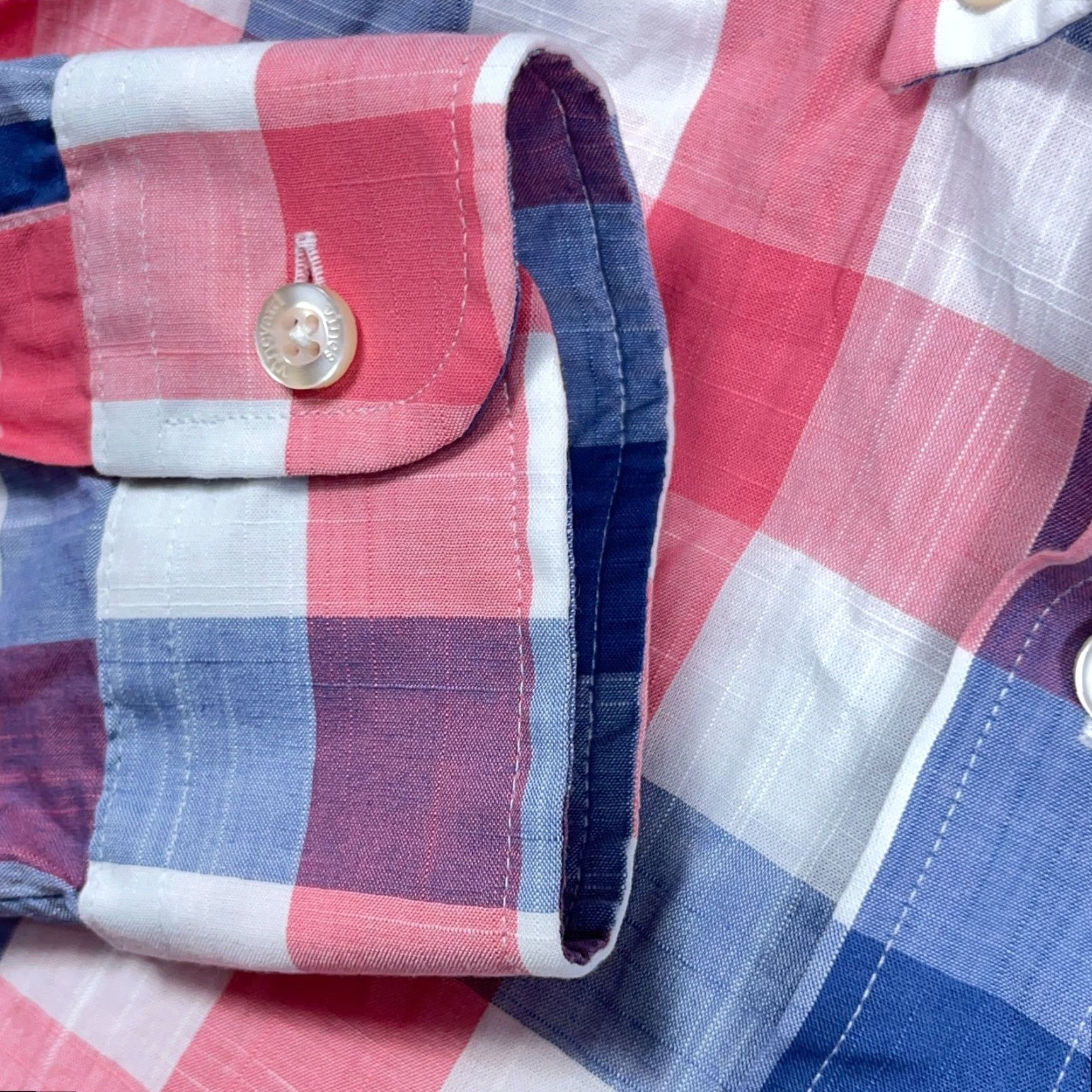 Vineyard Vines Vineyard Vines Shirt Men M Pink Blue Slim Fit Button-Up Plaid Check Poplin Size US M / EU 48-50 / 2 - 5 Thumbnail