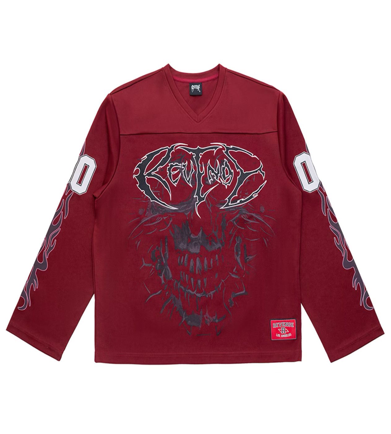 Revenge Skull Flame Hockey Jersey Burgundy Size US XL / EU 56 / 4 - 1 Thumbnail