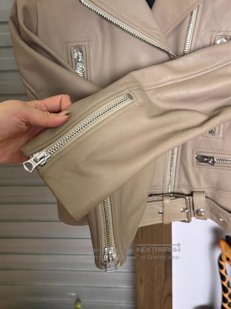 Acne Studios Acne Studios Beige Sheepskin Leather Jacket Size XS / US 0-2 / IT 36-38 - 5 Thumbnail