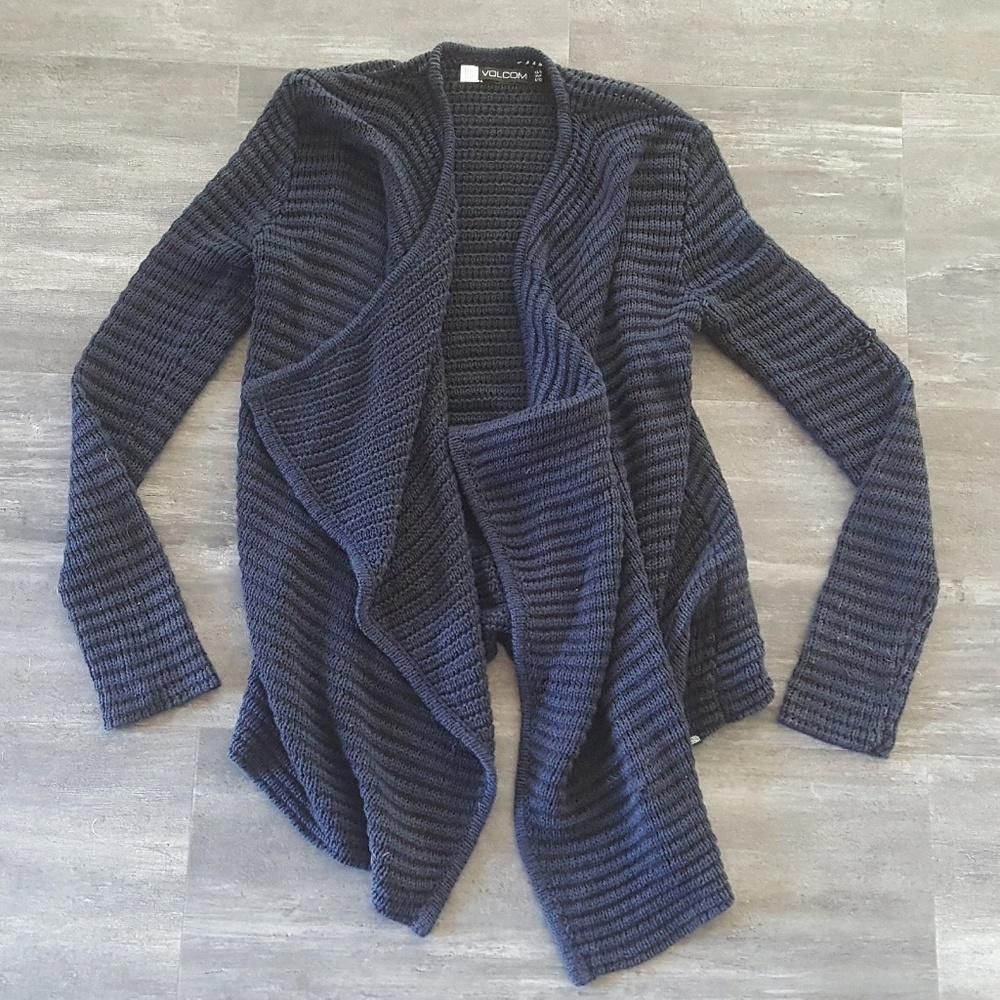 Volcom Navy Black Volcom Oversized Cardigan Long Sleeve Size M / US 6-8 / IT 42-44 - 1 Thumbnail