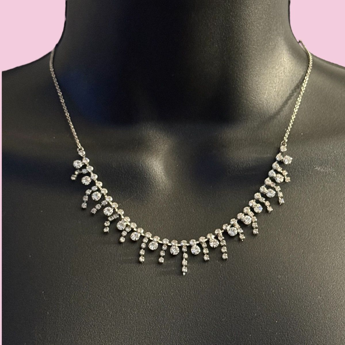 Other Silver tone rhinestone icicles necklace Size ONE SIZE - 1 Thumbnail