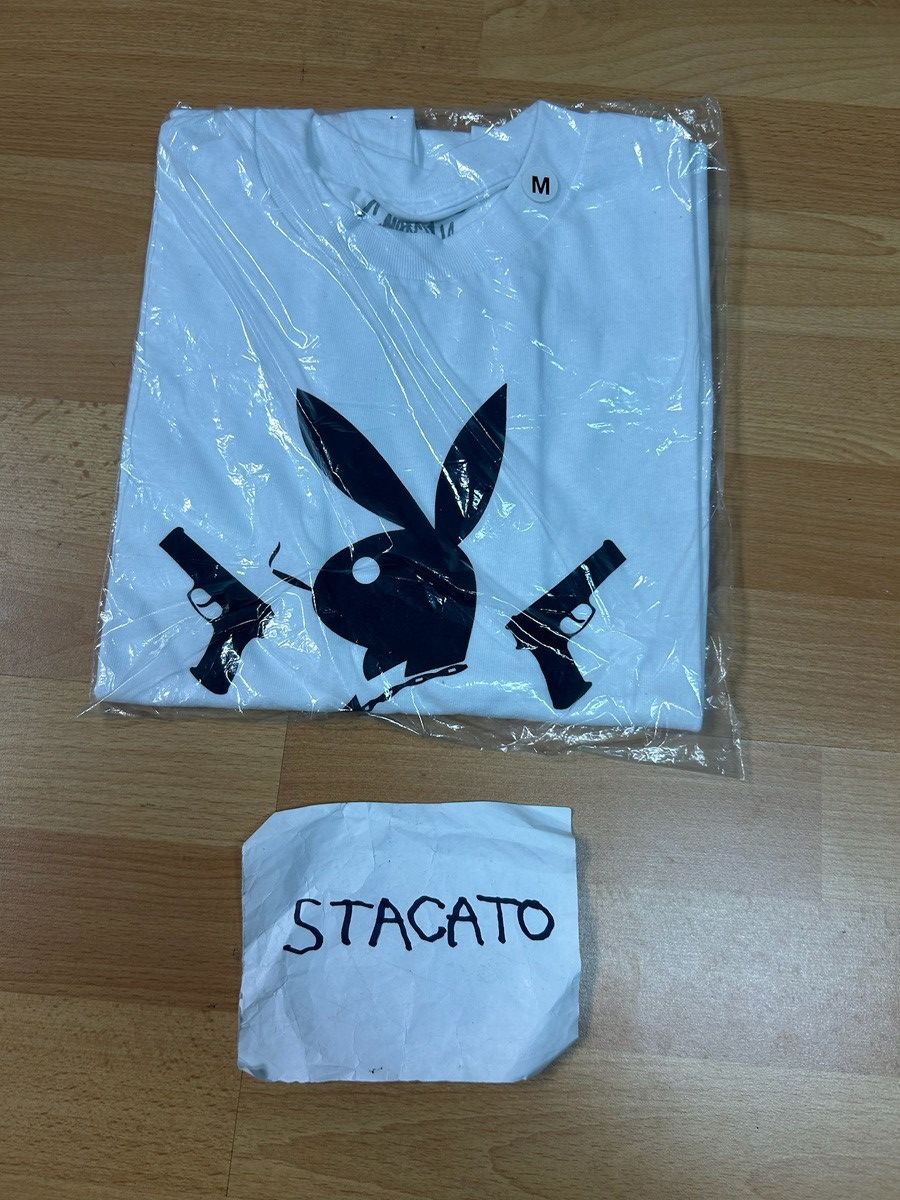 Gnarcotic × Rap Tees Gnarcotic Lil Gnar Playboy Bunny Pistol Tee White Size US M / EU 48-50 / 2 - 2 Thumbnail