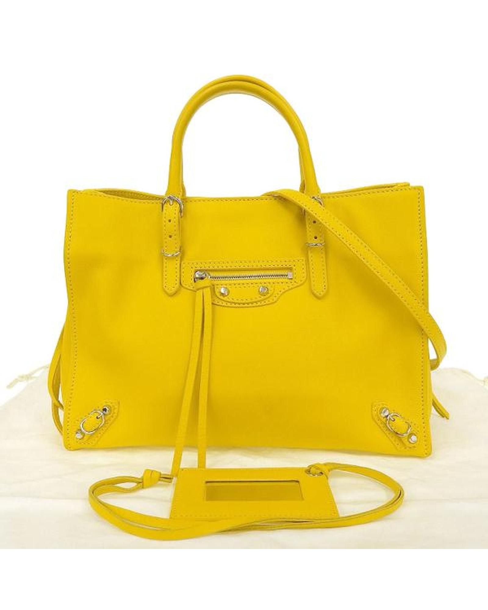 image of Balenciaga Yellow Zip Around Tote Bag In A Condition, Women's