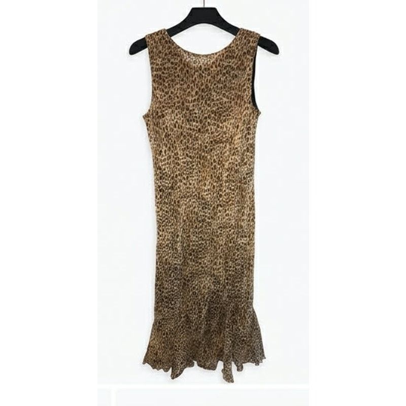 Other VINTAGE Enfocus Studio Leopard Dress Sleeveless Ruffle Small Size S / US 4 / IT 40 - 2 Thumbnail