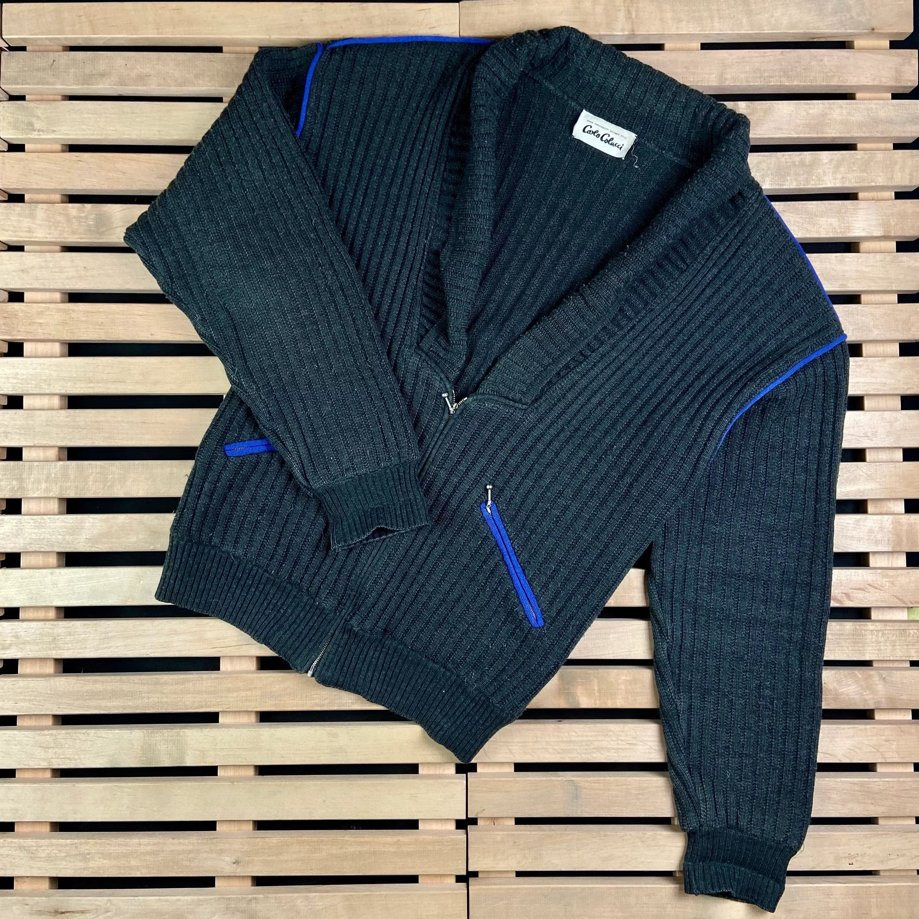 Carlo Colucci × Vintage Mens Sweater Cardigan Carlo Colucci Vintage Size 52 L/XL Size US L / EU 52-54 / 3 - 1 Thumbnail