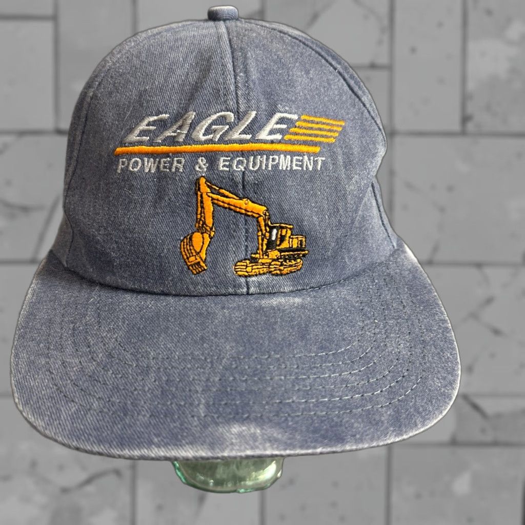 Vintage VINTAGE K-Products Eagle Power Equipment Hat Blue Snapback Unisex Adults Adjustable Cotton USA 90s Mens Size ONE SIZE - 1 Thumbnail