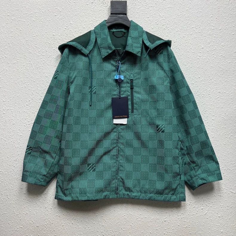 Louis Vuitton louis vuitton ss24 green checkered hooded jacket-dmc Size US L / EU 52-54 / 3 - 1 Thumbnail