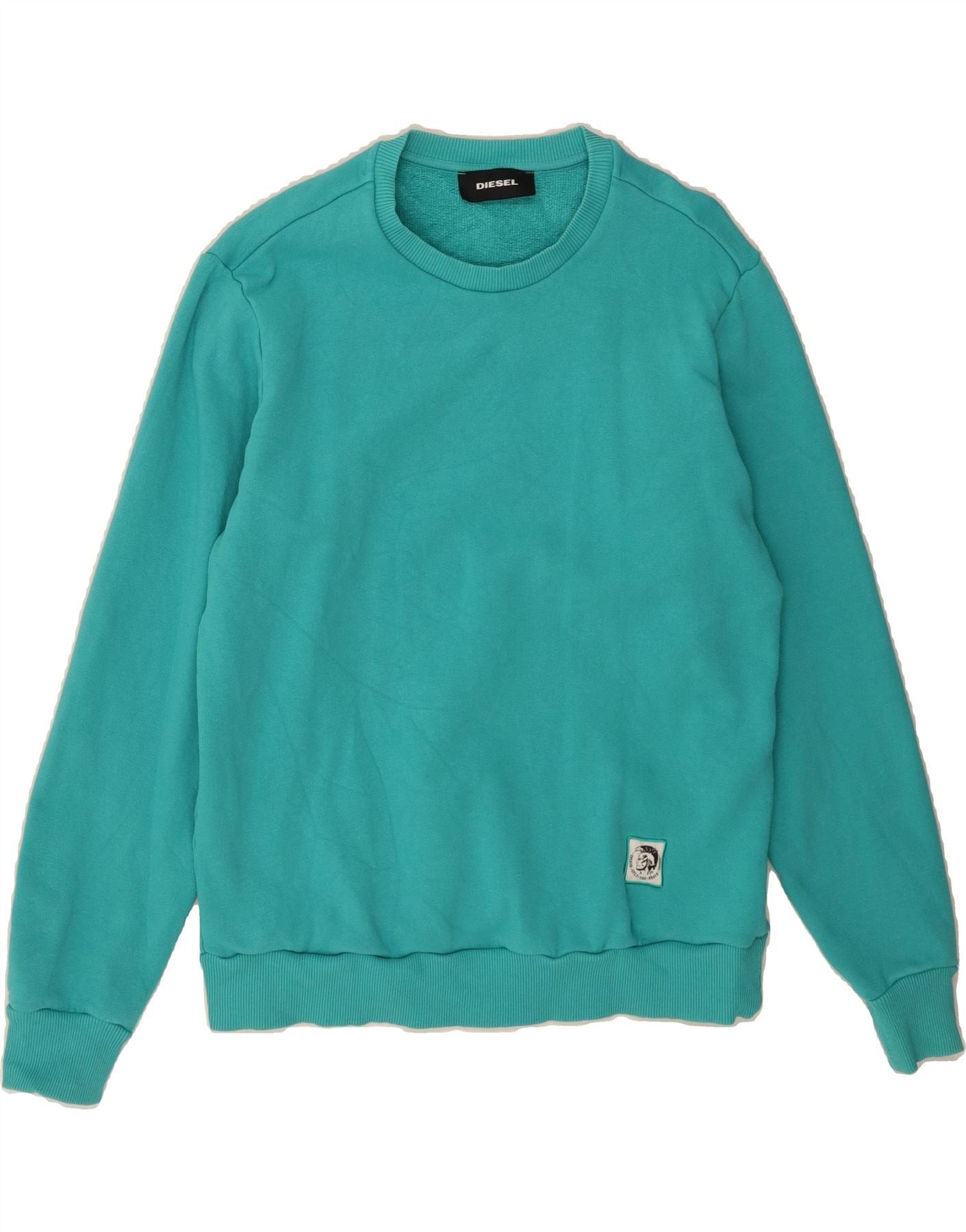 Diesel Womens Sweatshirt Jumper UK 16 Large Turquoise Size M / US 6-8 / IT 42-44 - 1 Thumbnail