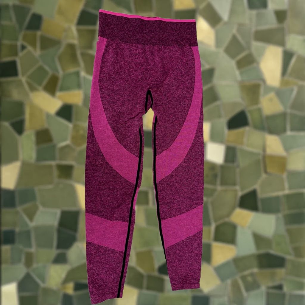 Pinko PINK Victorias Secret Womens Leggings Large Pink Black Seamless Pull On Activewear Size 36" / US 14 / IT 50 - 1 Thumbnail