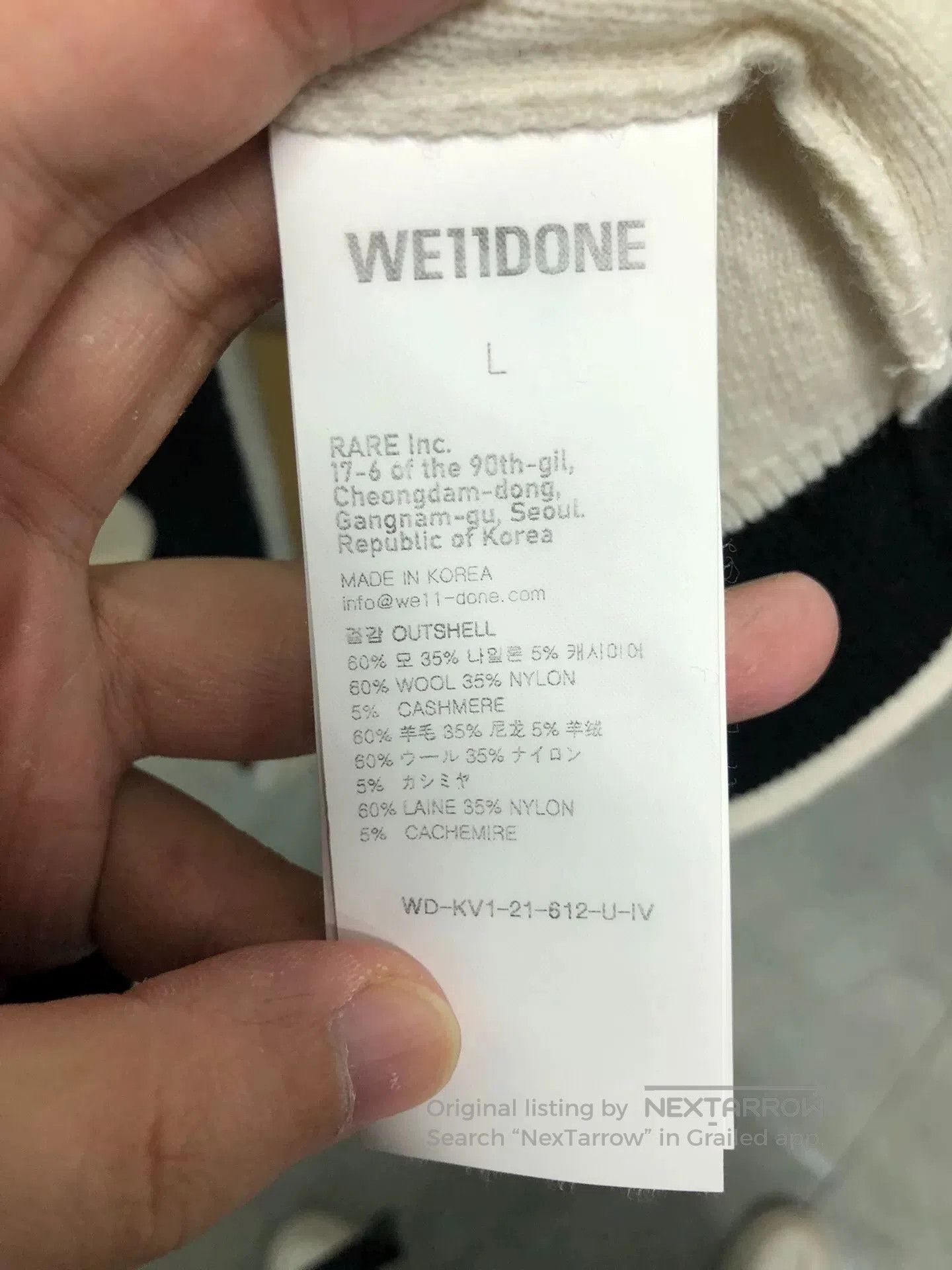 WE11DONE WE11DONE Wool Logo V. Size US L / EU 52-54 / 3 - 5 Thumbnail
