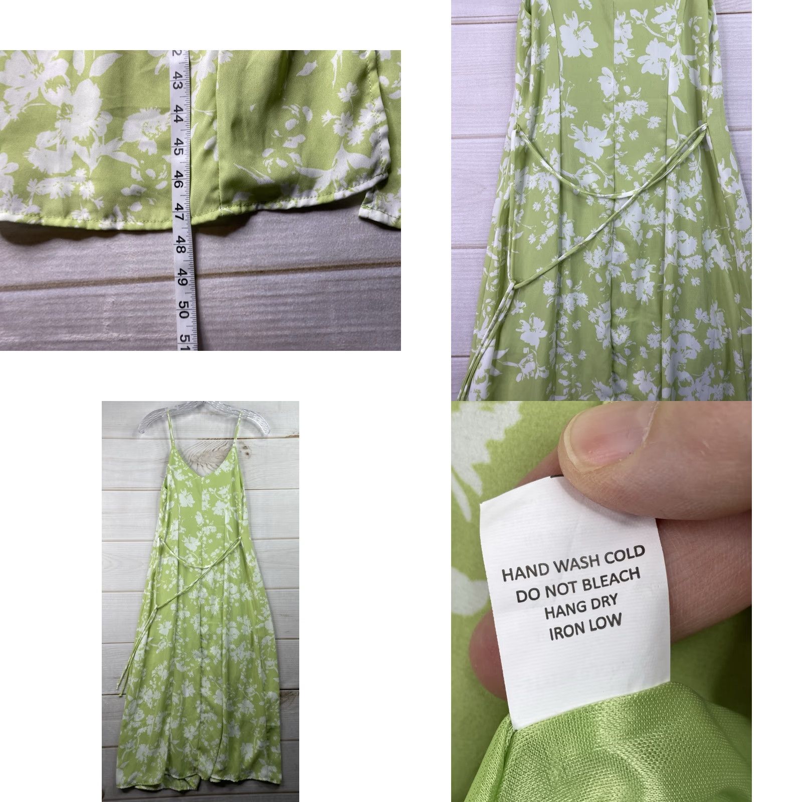 Vintage Sienna Sky S Slip Dress Midi Button Front Floral Sleeveless Tie Back Boho Beachy Size S / US 4 / IT 40 - 8 Thumbnail